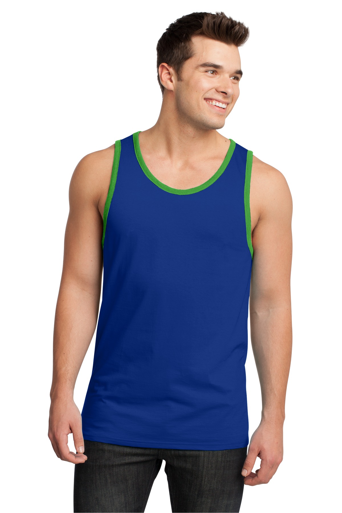 DT1500 District - Young Mens Cotton Ringer Tank DT1500 District - Young Mens Cotton Ringer Tank