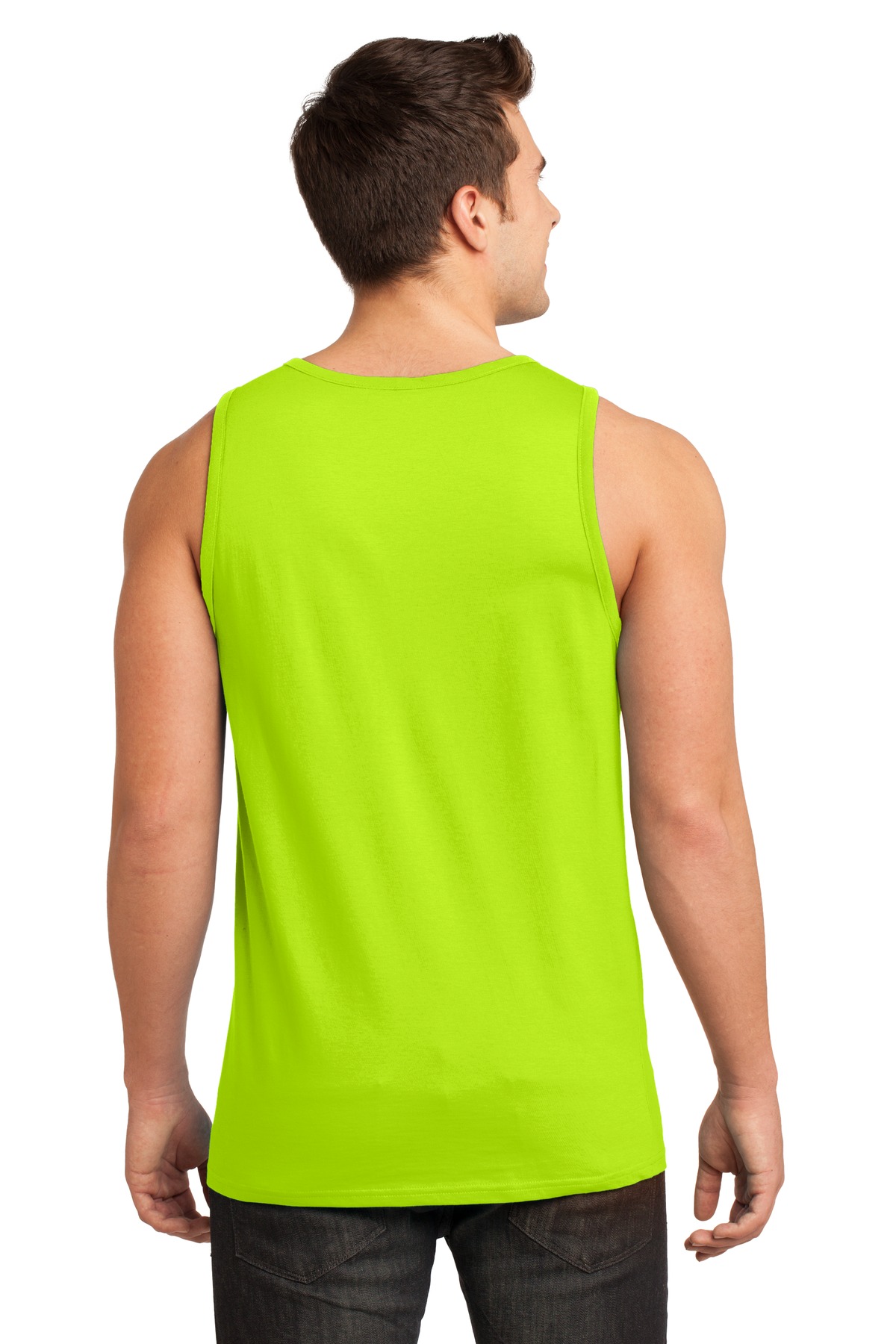 DT1500 District - Young Mens Cotton Ringer Tank - Back Image