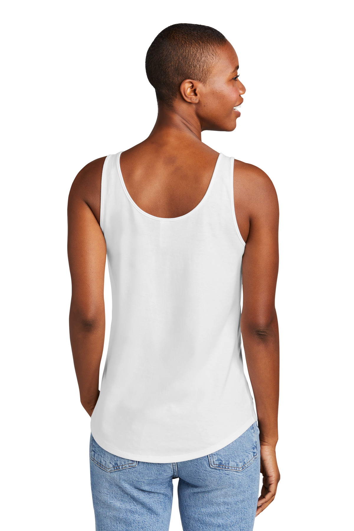 DT151 District  Womens Perfect Tri Relaxed Tank - Back Image