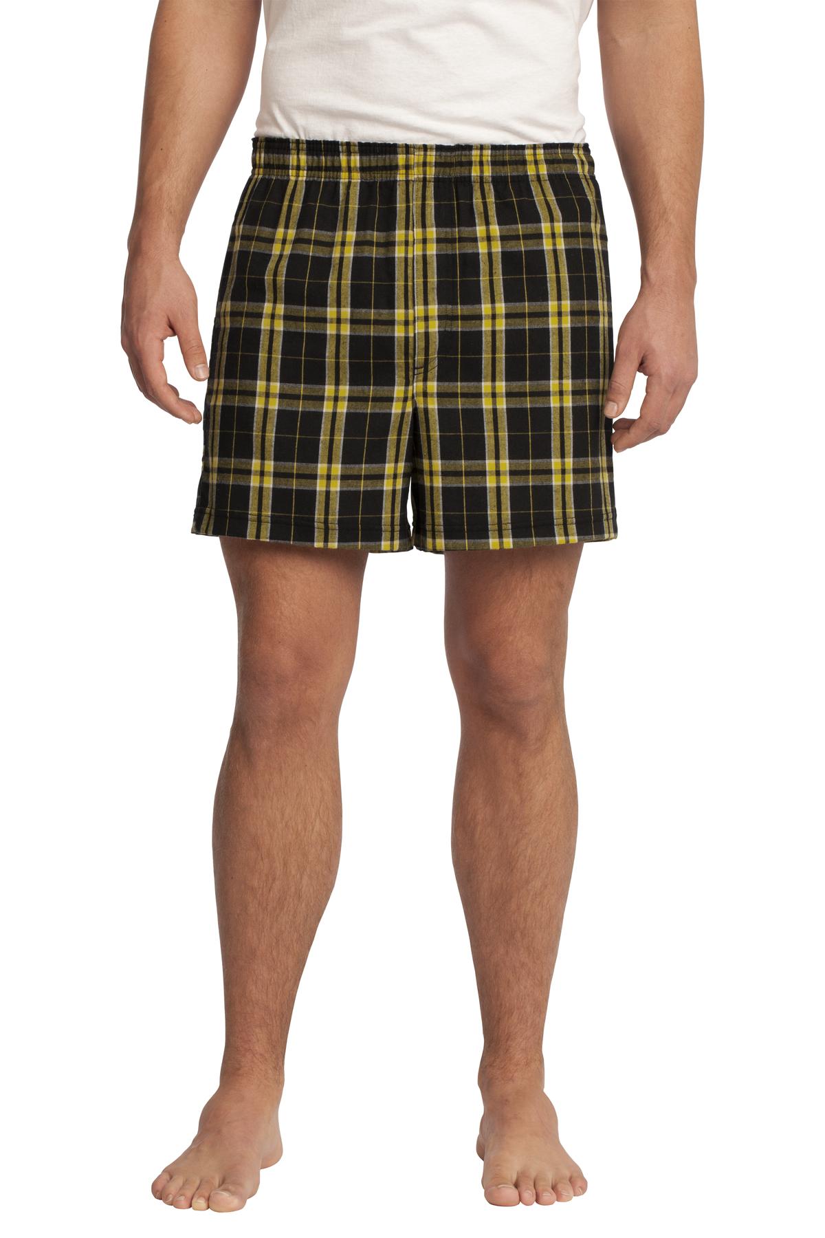 DT1801 District - Young Mens Flannel Plaid Boxer. Zoom Image