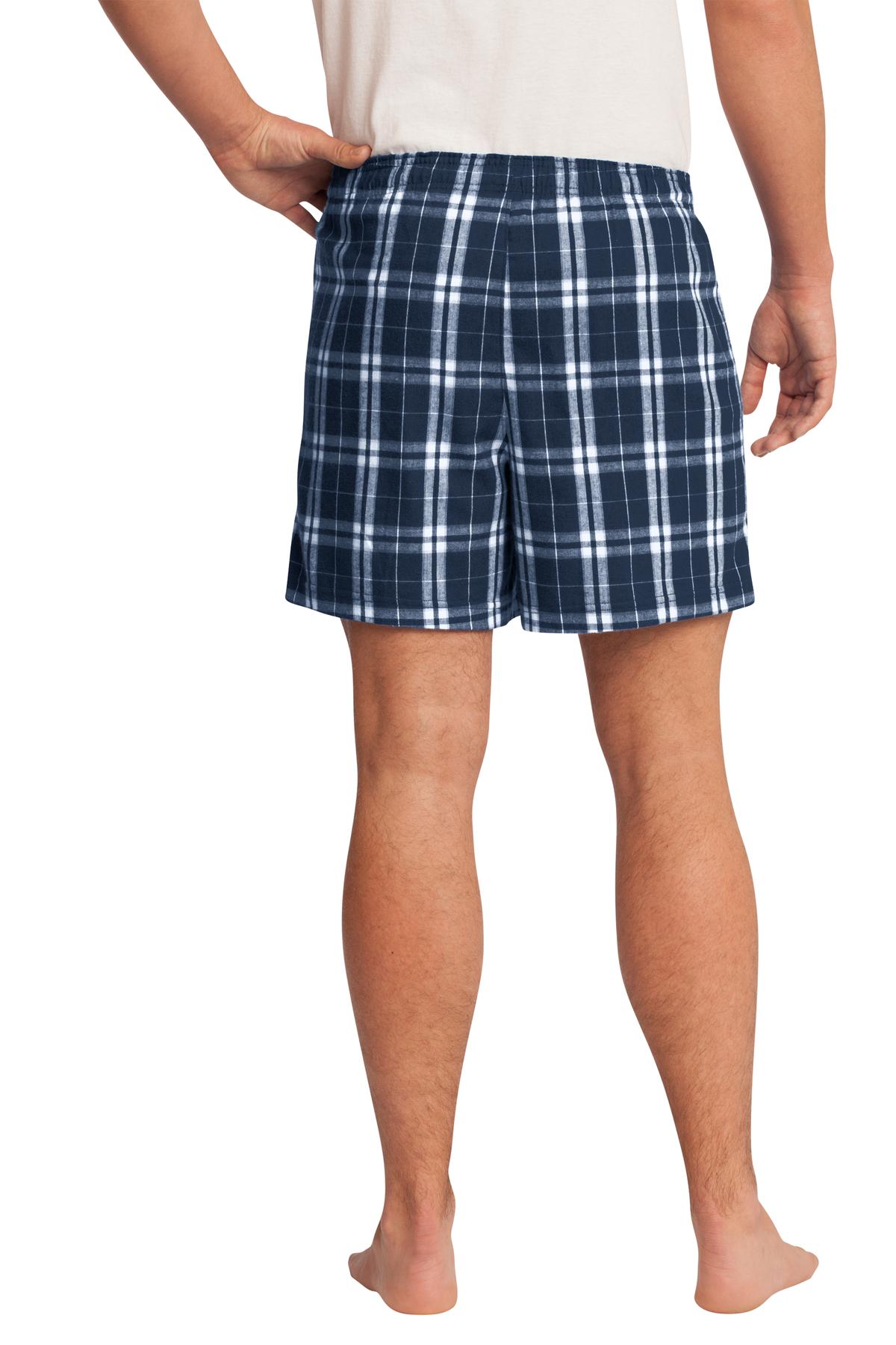 DT1801 District  - Young Mens Flannel Plaid Boxer - Back Image