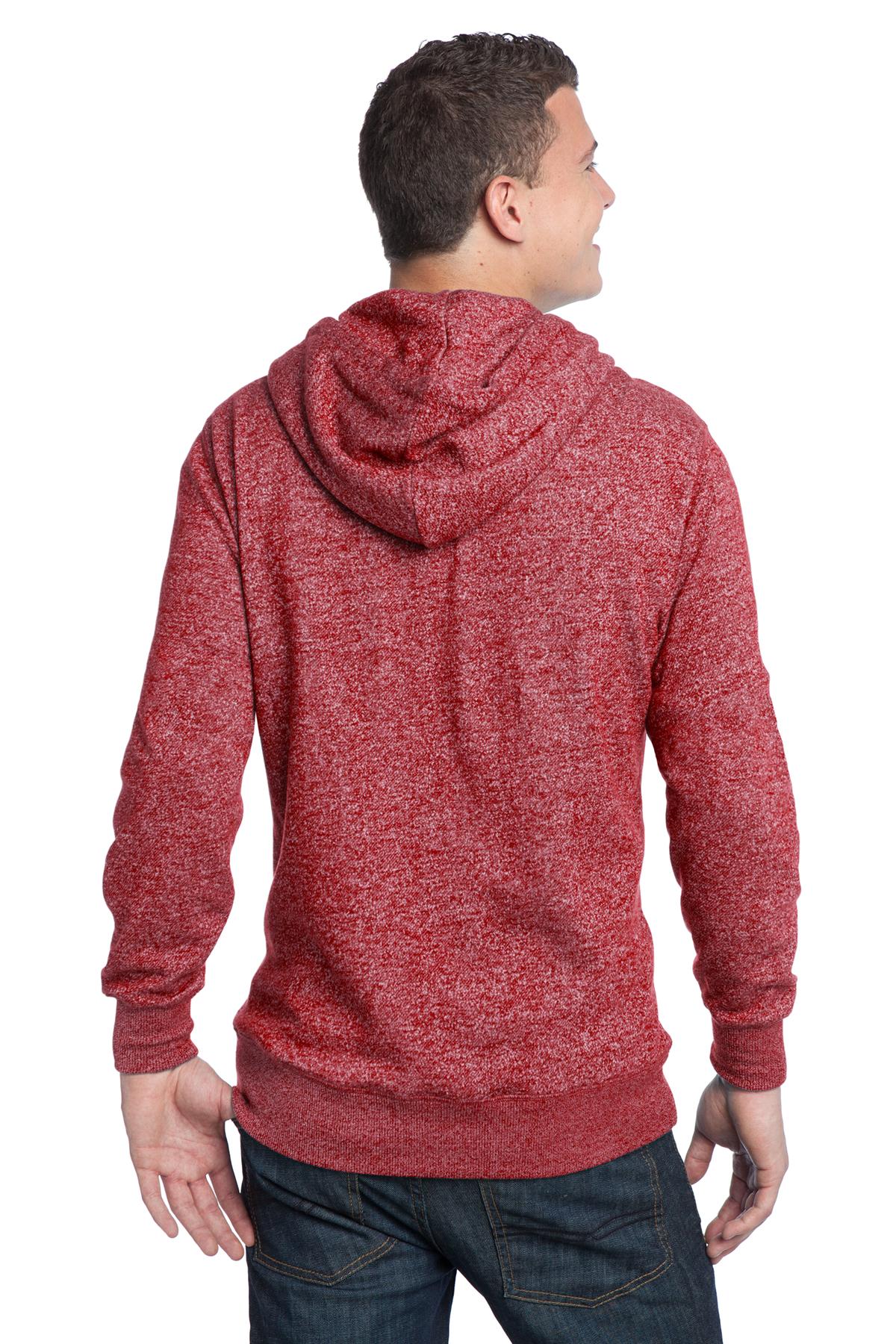 DT192 District  - Young Mens Marled Fleece Full-Zip Hoodie - Back Image