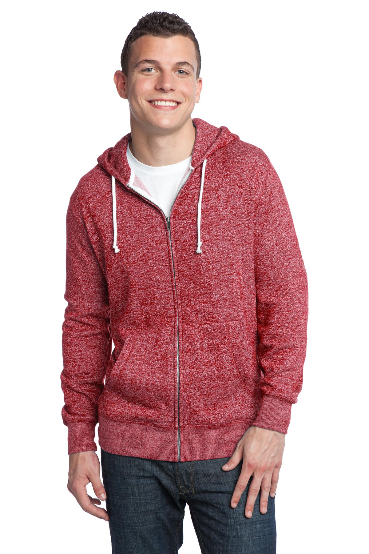 DT192 District  - Young Mens Marled Fleece Full-Zip Hoodie
