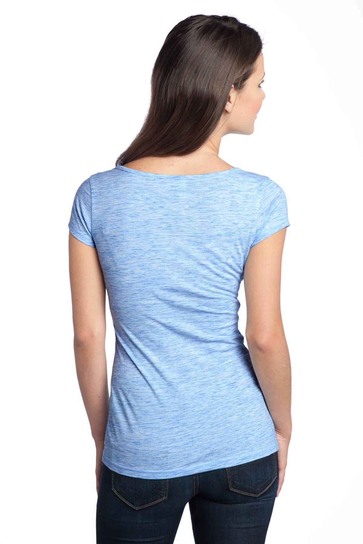 DT2001 District  - Juniors Extreme Heather V-Neck Tee - Back Image