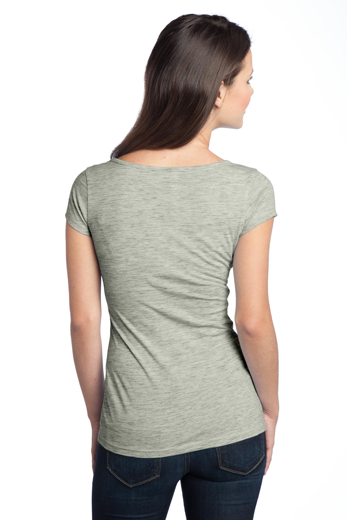 DT2001 District  - Juniors Extreme Heather V-Neck Tee - Back Image