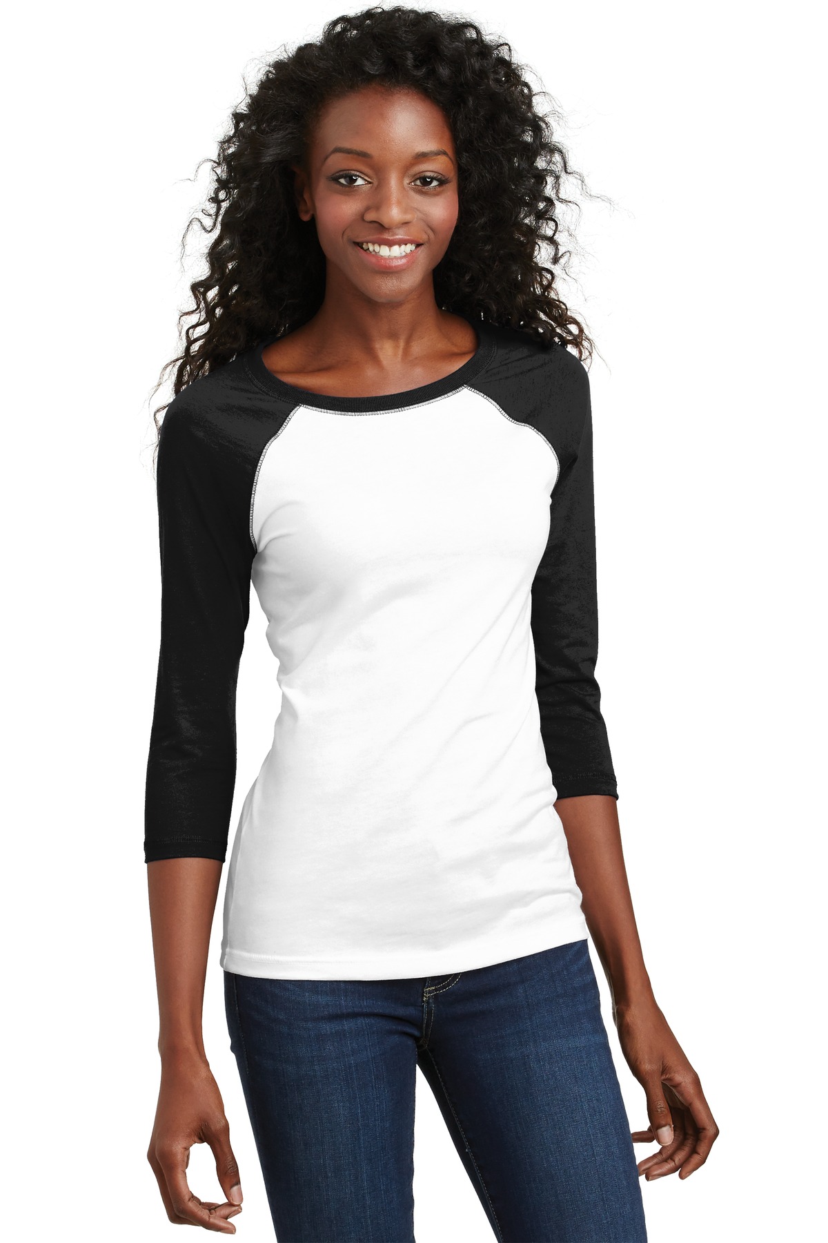 DT228 District  - Juniors 50/50 3/4-Sleeve Raglan Tee.