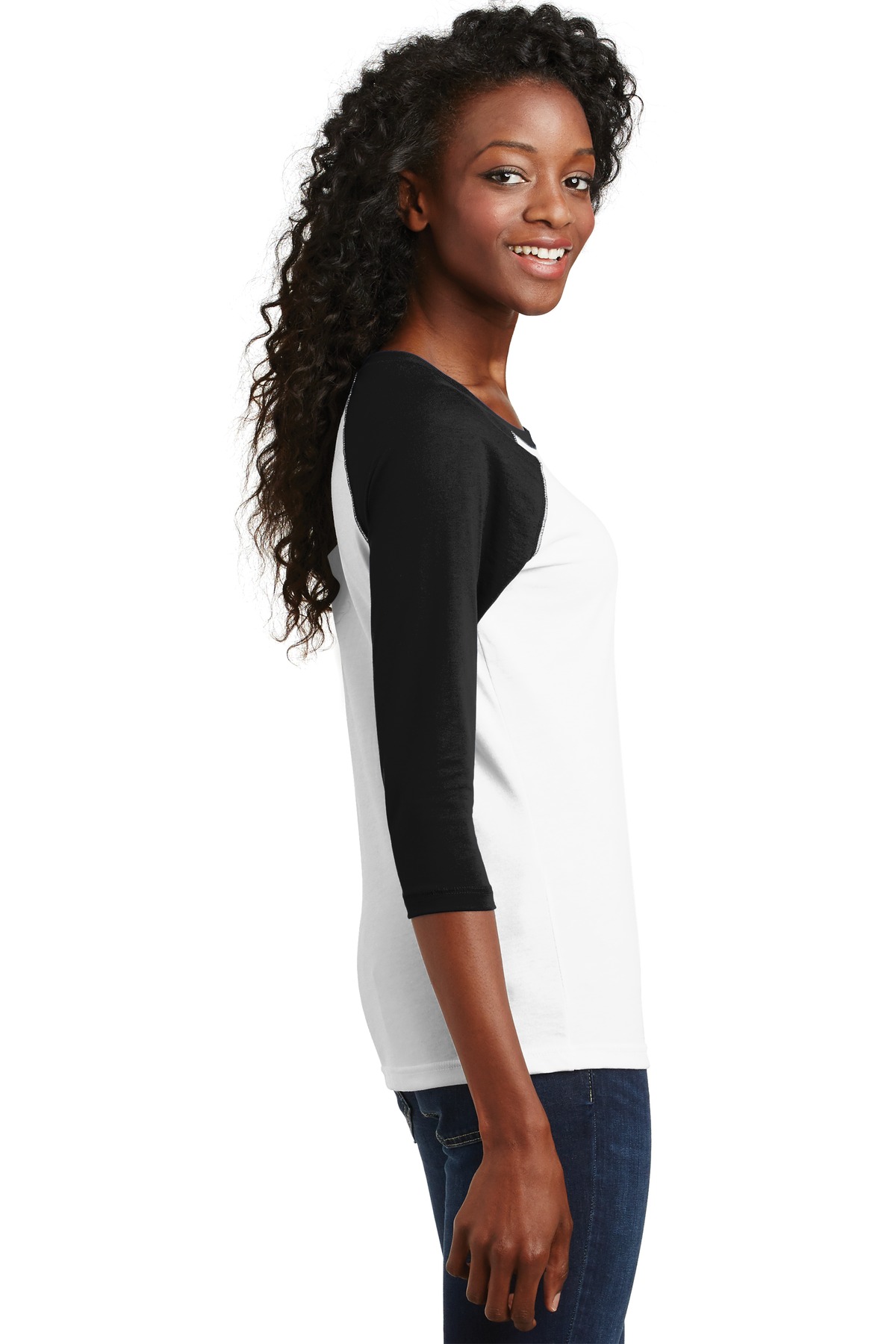 DT228 District  - Juniors 50/50 3/4-Sleeve Raglan Tee. - Siide Image