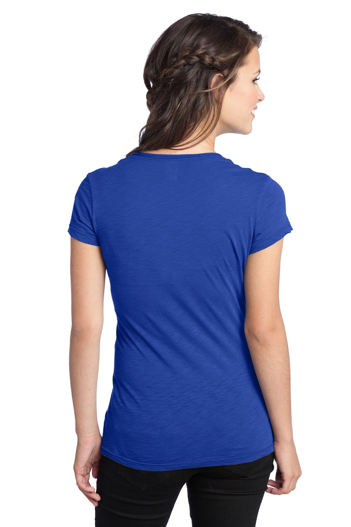 DT240 District  Juniors Slub V-Neck Tee. - Back Image