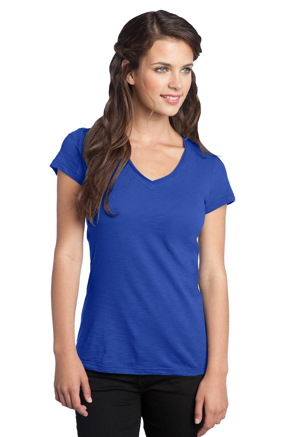 DT240 District  Juniors Slub V-Neck Tee.