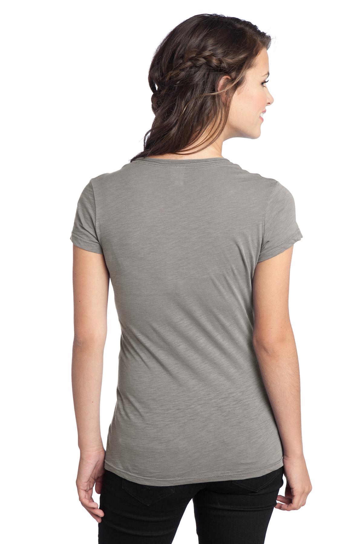 DT240 District  Juniors Slub V-Neck Tee. - Back Image