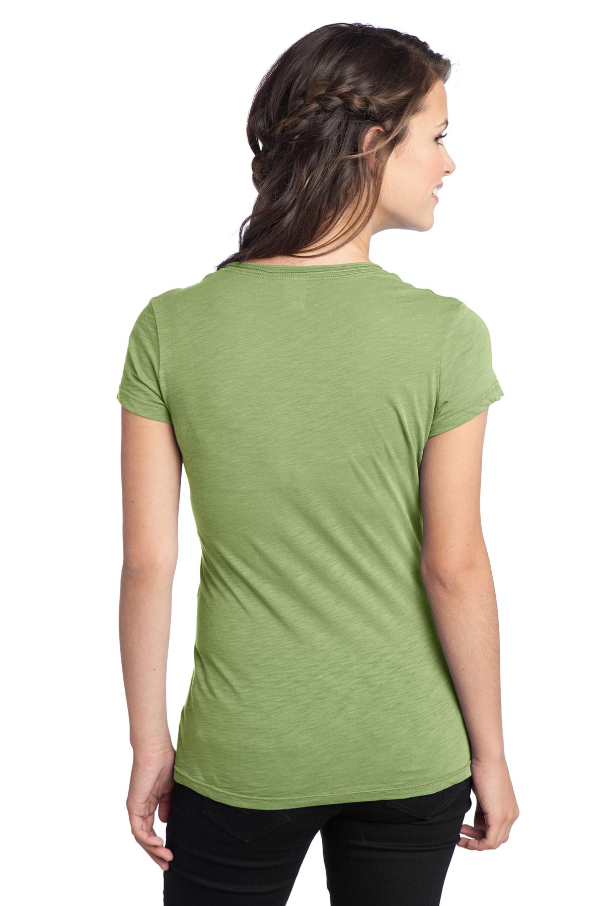 DT240 District  Juniors Slub V-Neck Tee. - Back Image