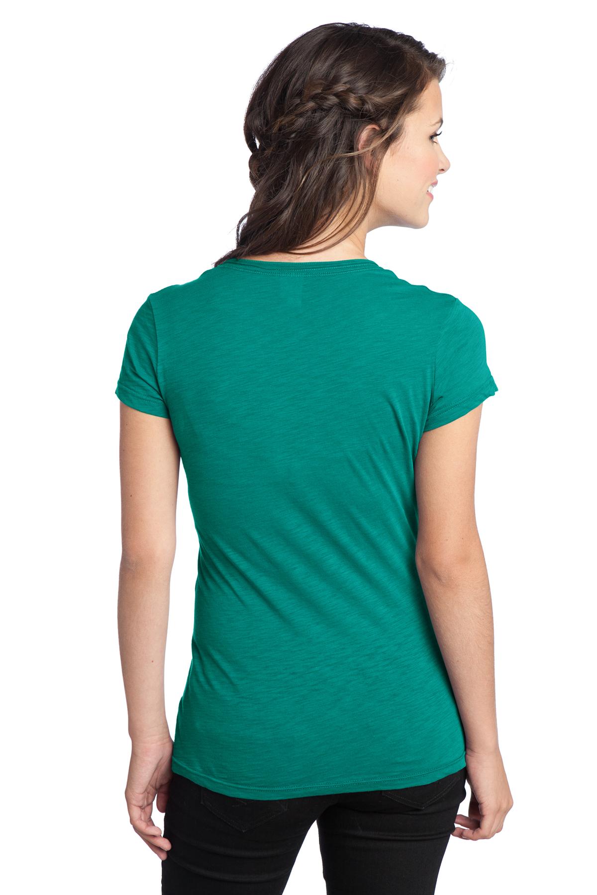 DT240 District  Juniors Slub V-Neck Tee. - Back Image