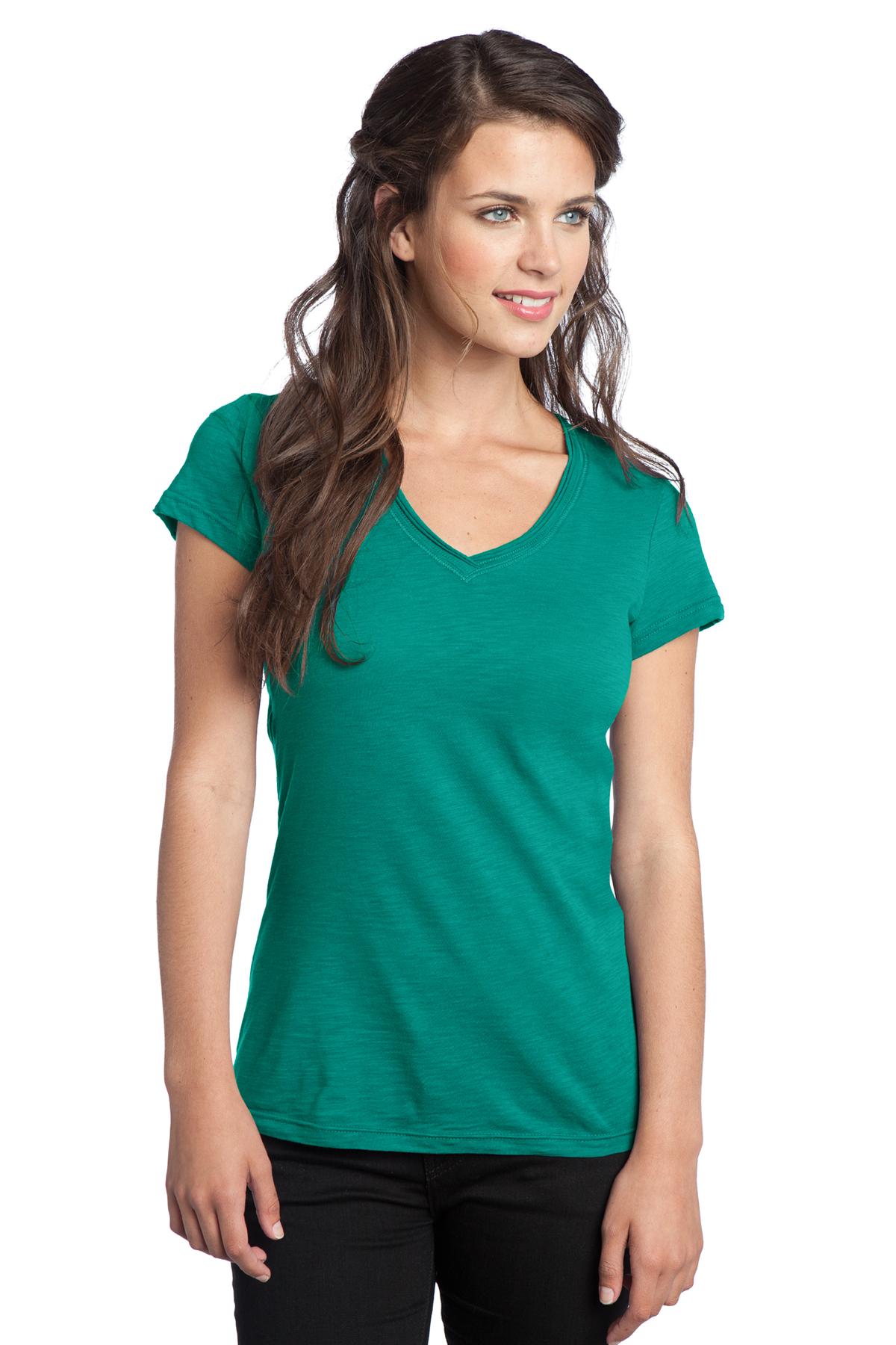 DT240 District  Juniors Slub V-Neck Tee.