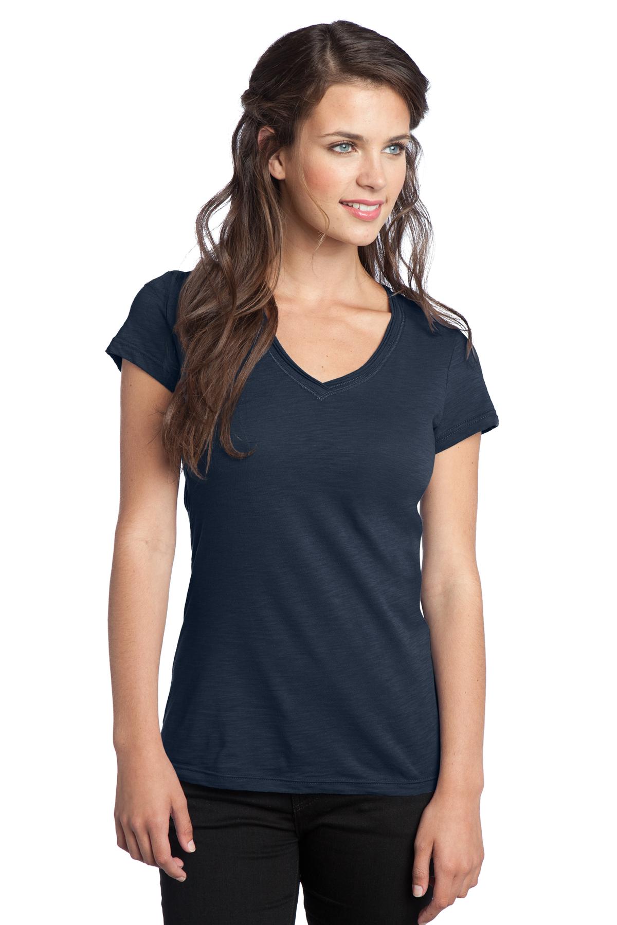 DT240 District  Juniors Slub V-Neck Tee.