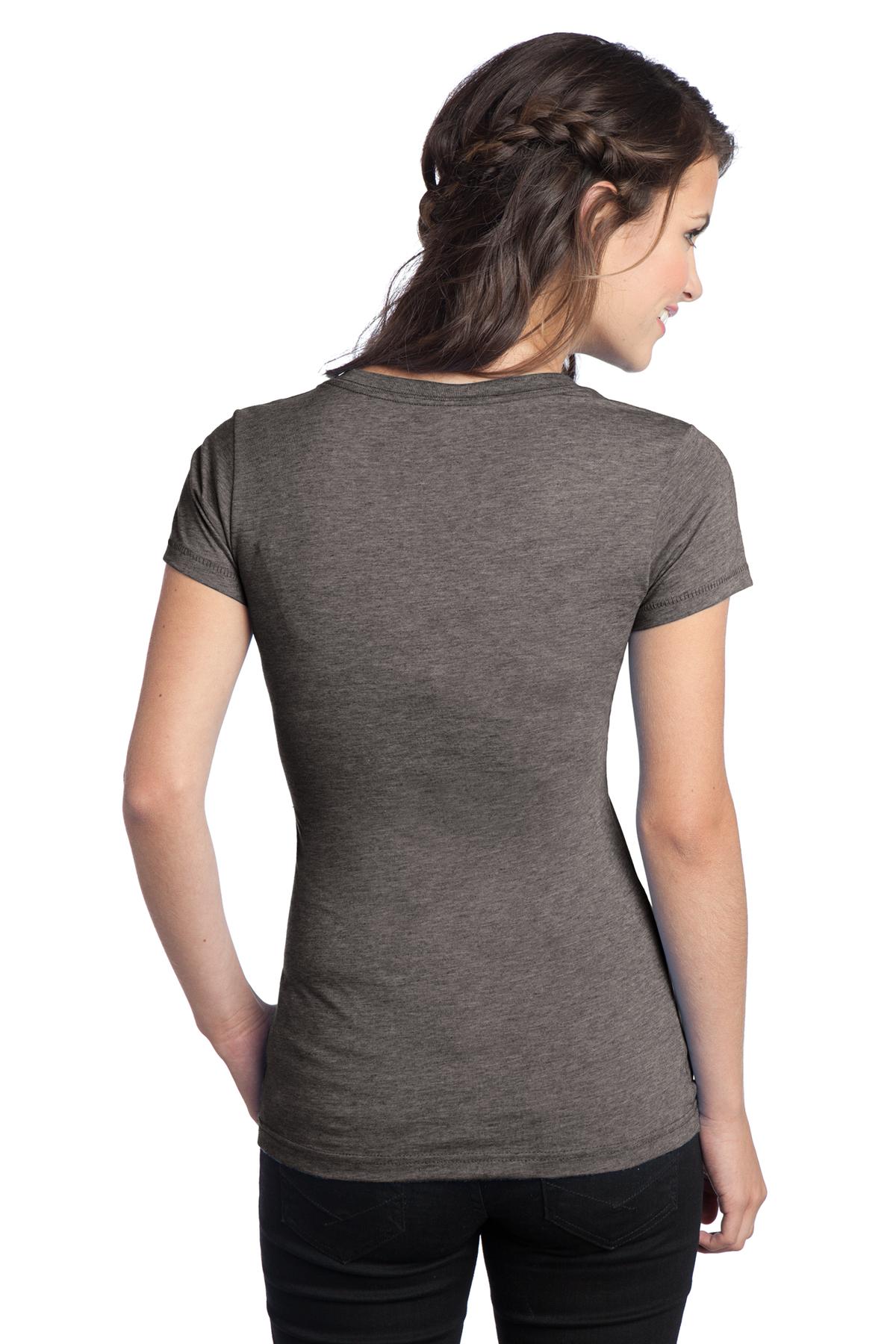 DT242V District Juniors Tri-Blend V-Neck Tee. - Back Image