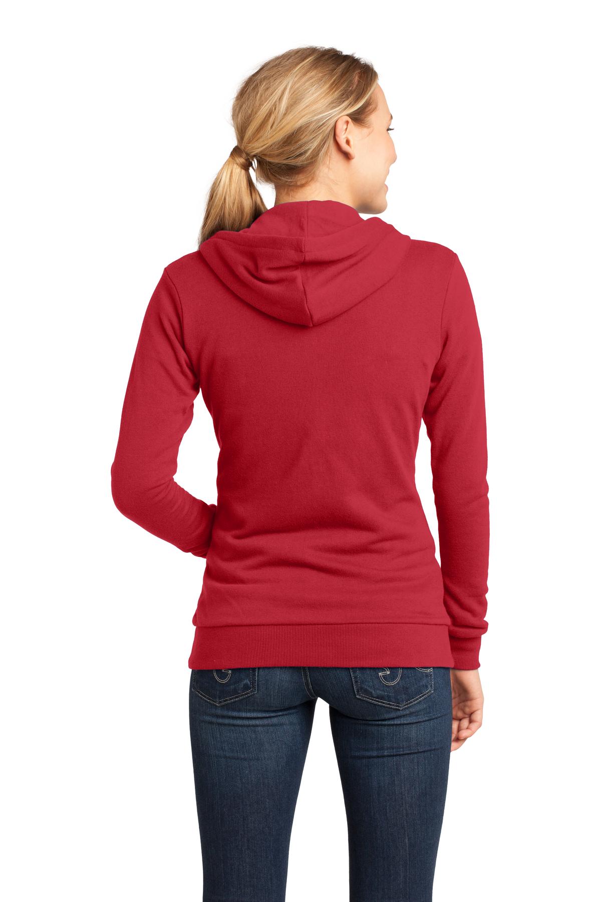 DT290 District - Juniors Core Fleece Full-Zip Hoodie - Back Image