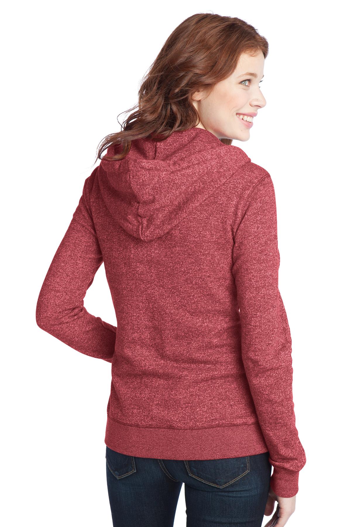 DT292 District  - Juniors Marled Fleece Full-Zip Hoodie - Back Image