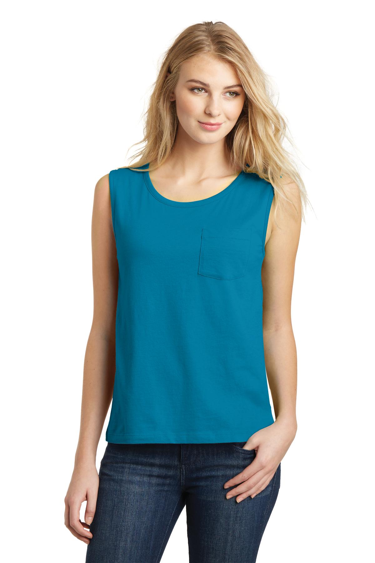 DT4301 District  Juniors Soft Wash Muscle Tank.