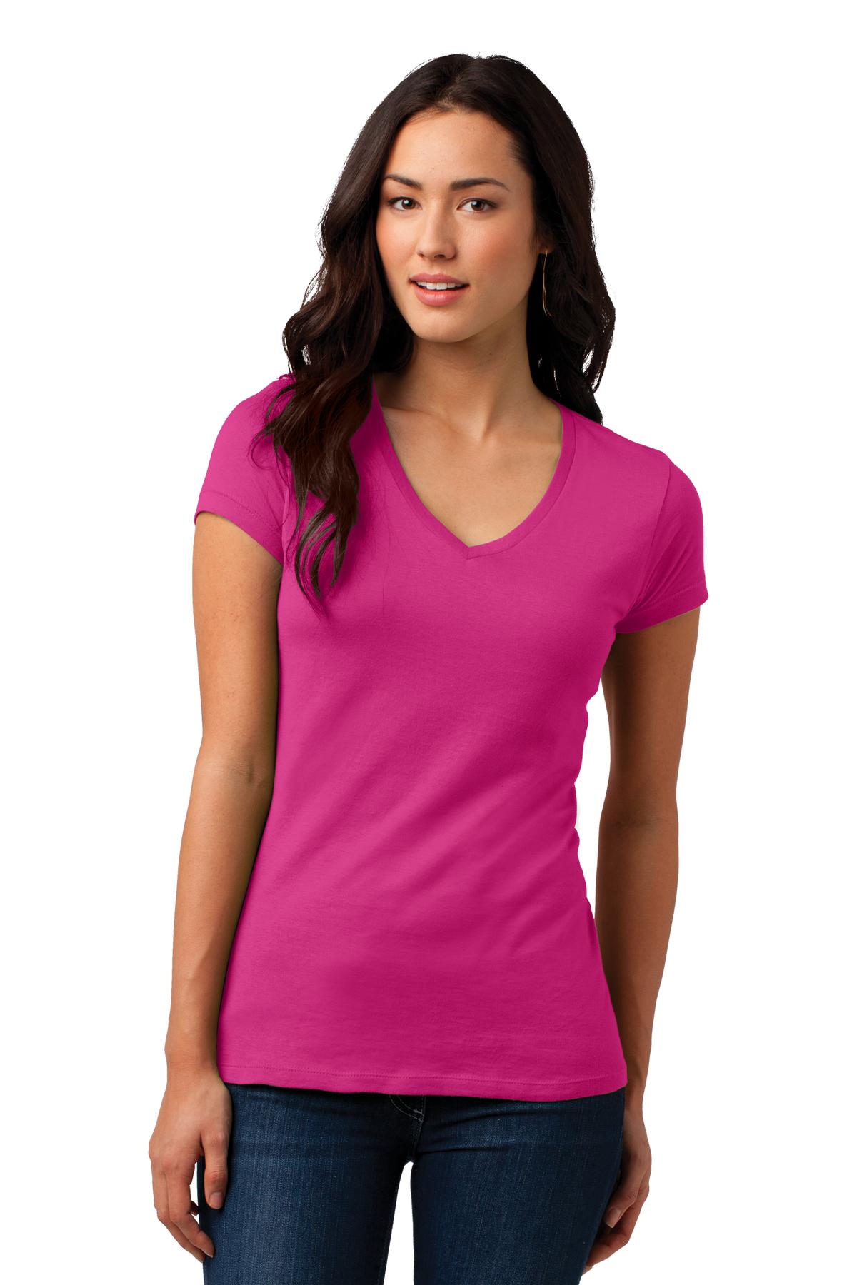 DT4501 District Juniors Soft Wash V-Neck Tee.