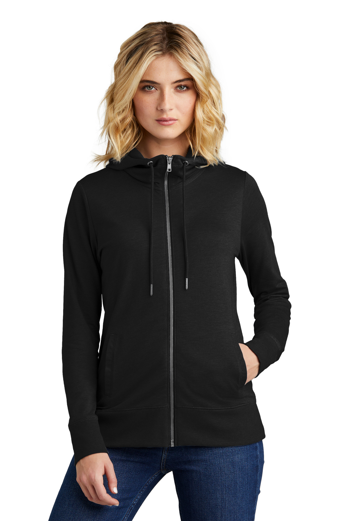 DT673 District  Womens Featherweight French Terry Full-Zip Hoodie