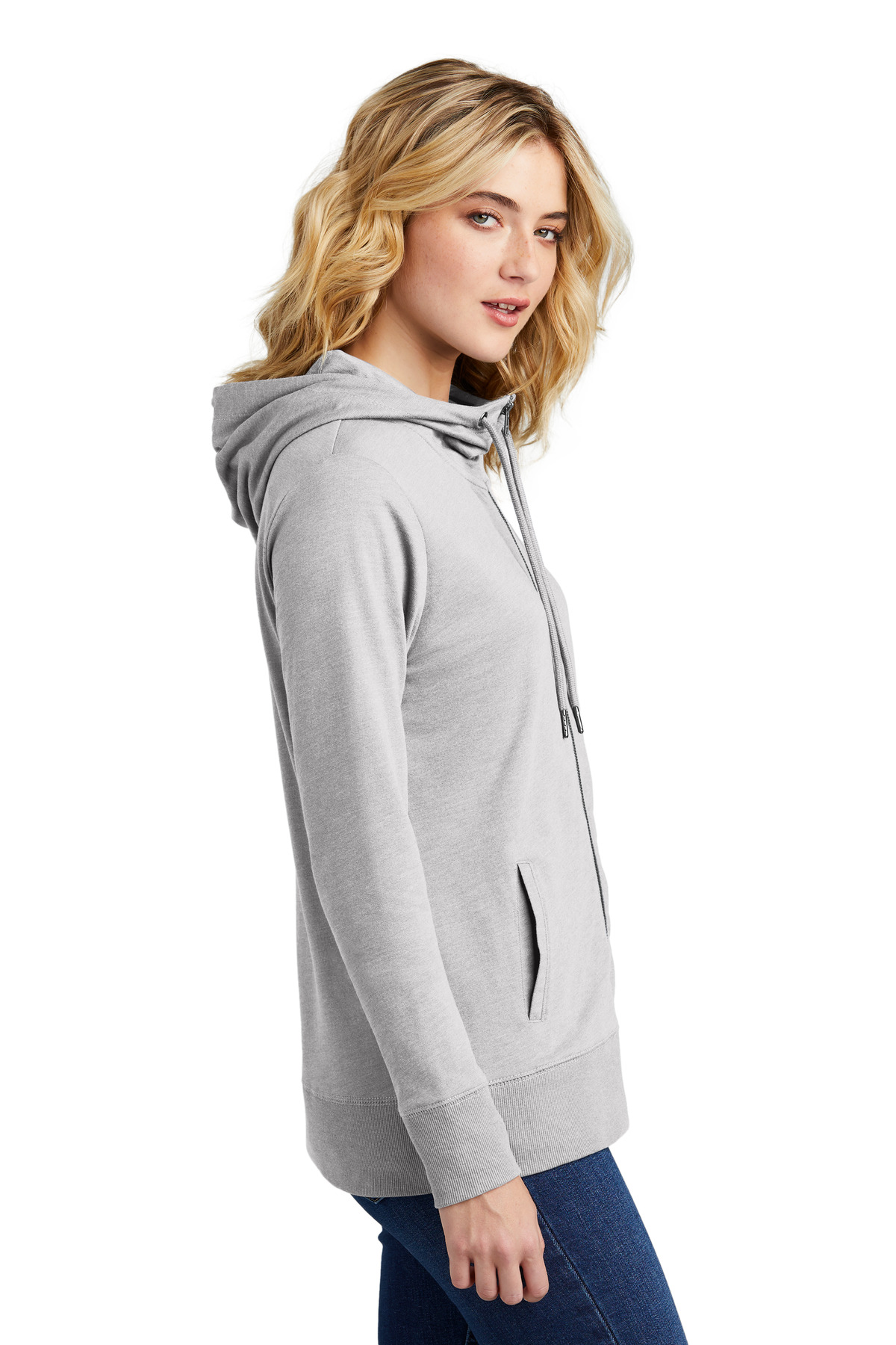 DT673 District  Womens Featherweight French Terry Full-Zip Hoodie - Siide Image
