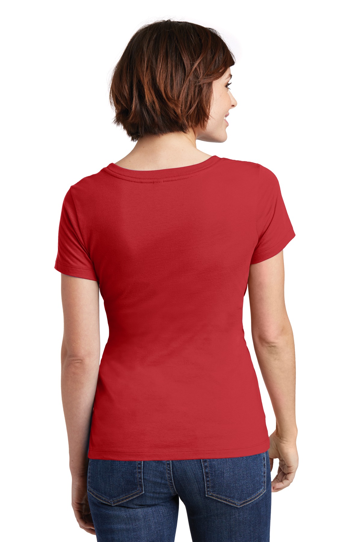 DM106L District Womens Perfect Weight Scoop Tee. - Back Image