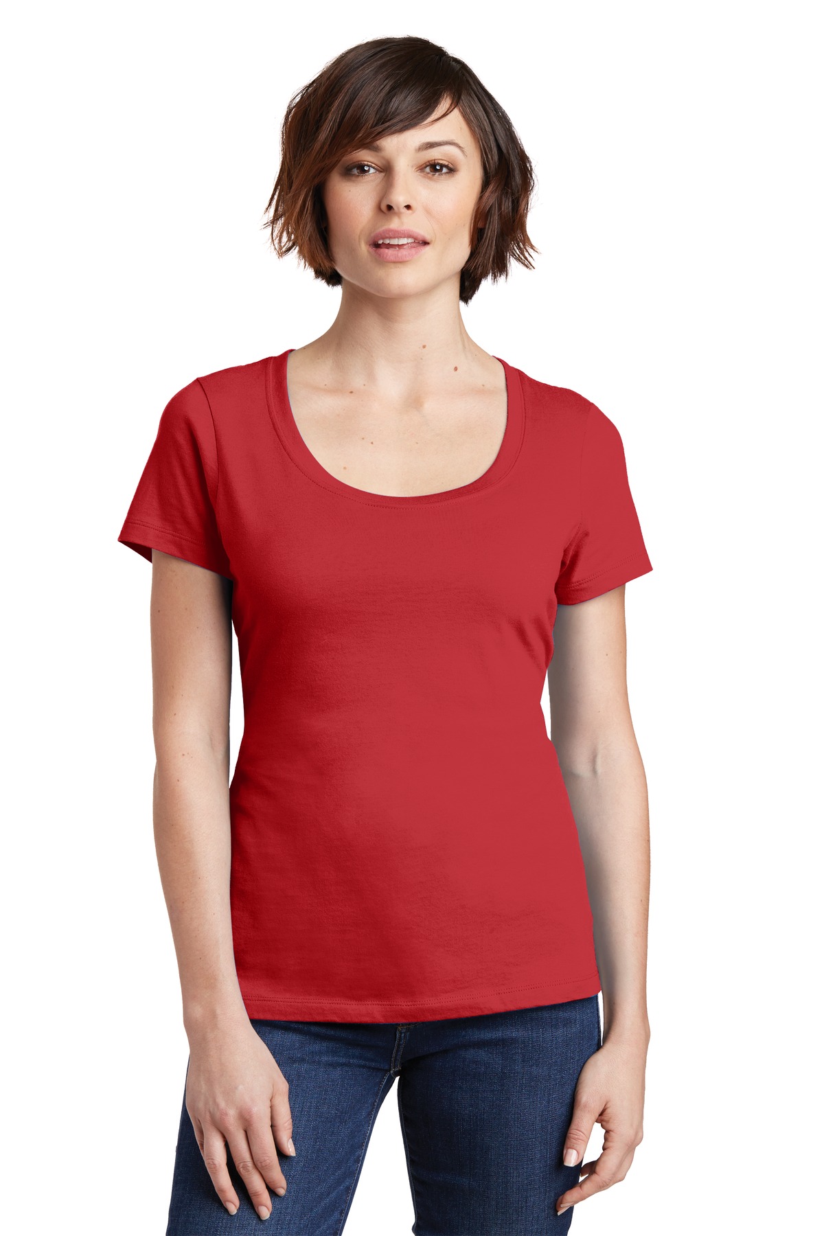 DM106L District Womens Perfect Weight Scoop Tee.