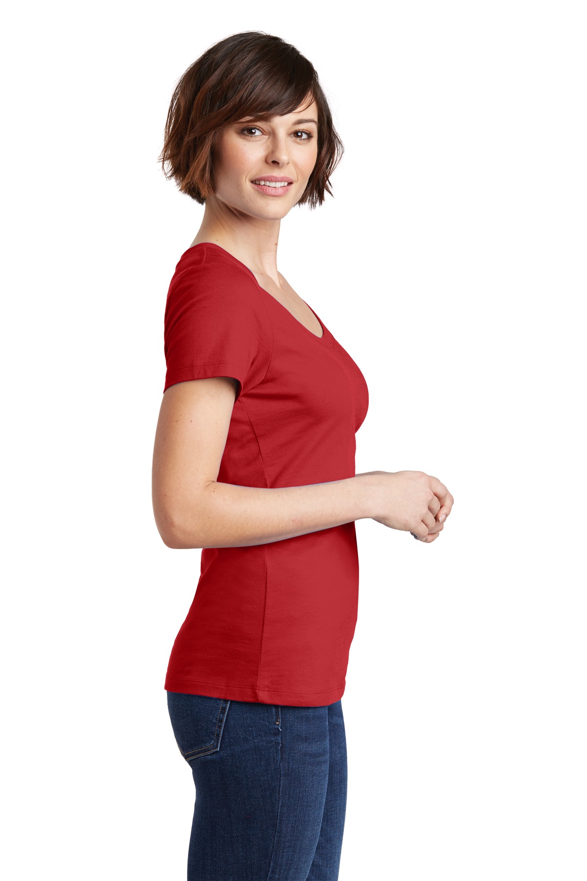 DM106L District Womens Perfect Weight Scoop Tee. - Siide Image