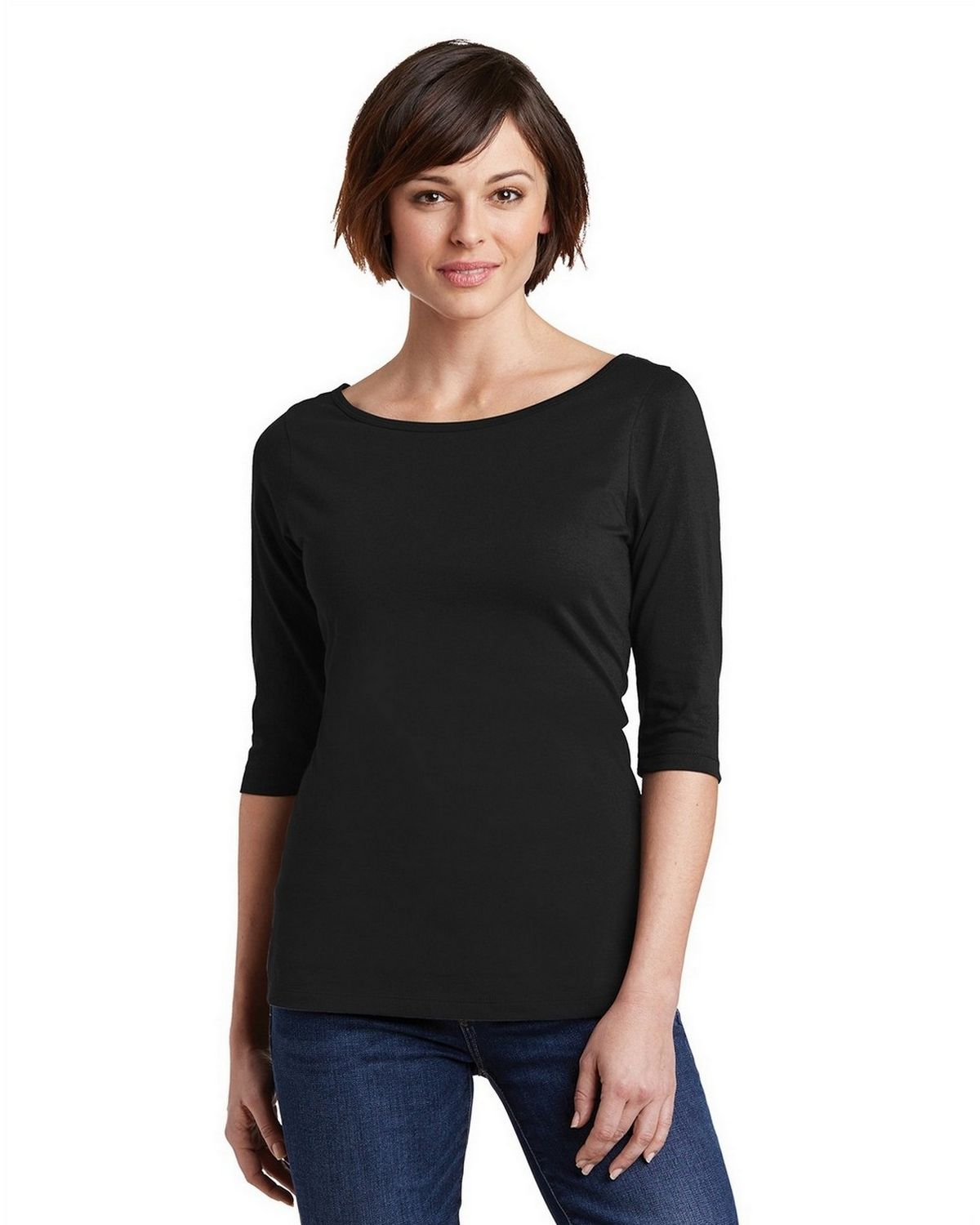 DM107L District Womens Perfect Weight 3/4-Sleeve Tee.