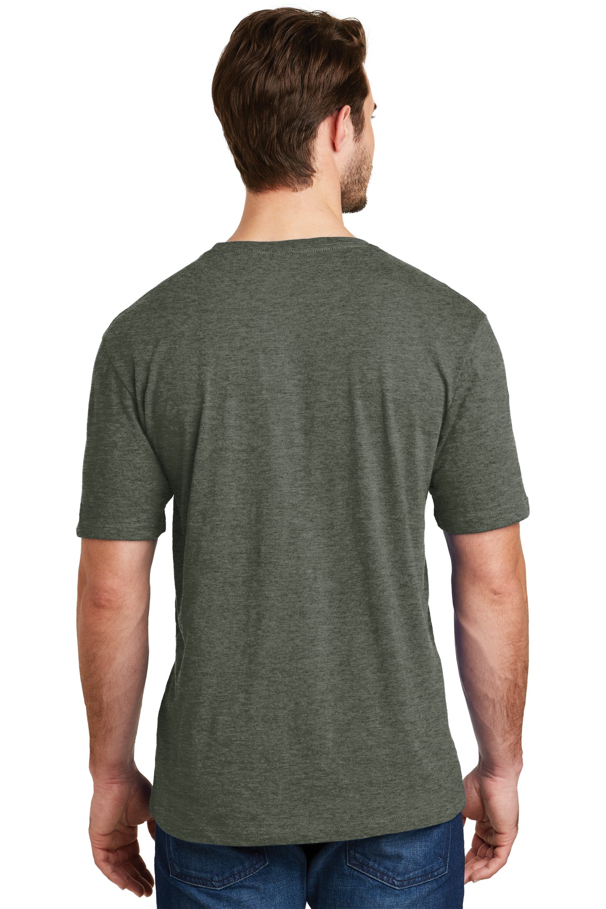 DM108 District Mens Perfect Blend Crew T-Shirt - Back Image