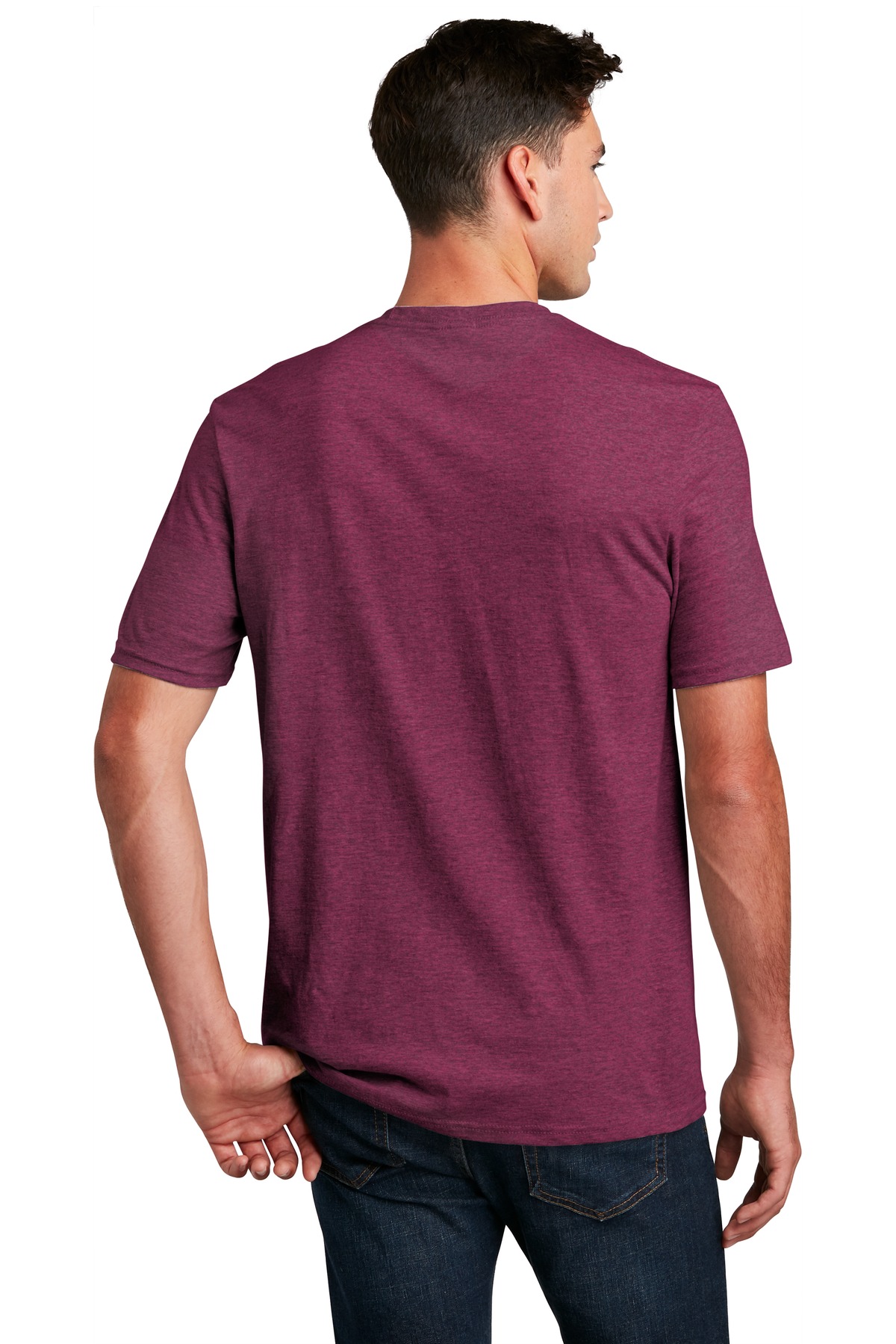 DM108 District Mens Perfect Blend Crew T-Shirt - Back Image