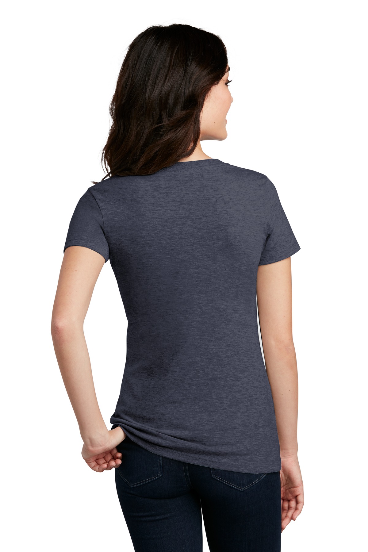 DM1190L District Womens Perfect Blend V-Neck Tee. - Back Image