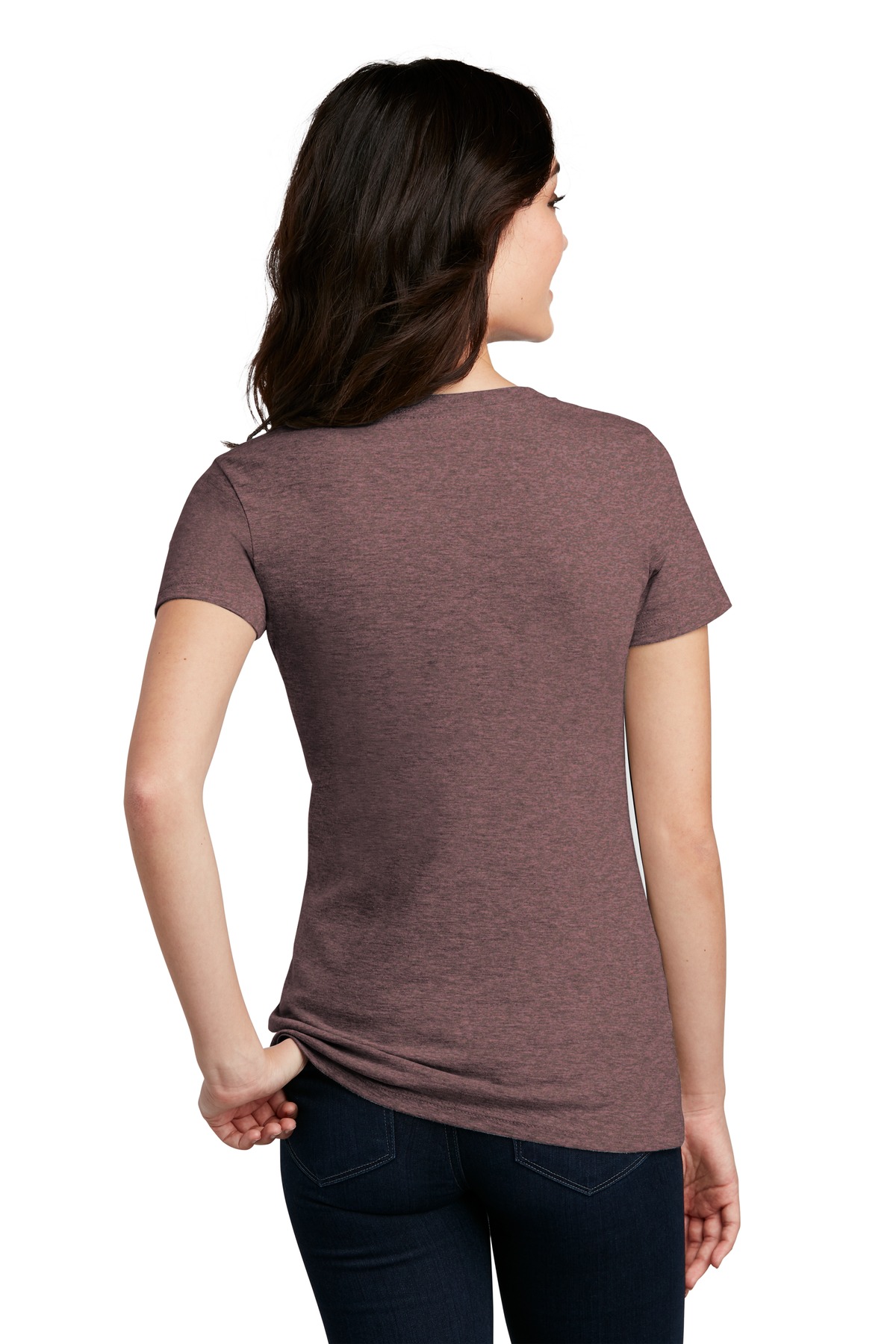 DM1190L District Womens Perfect Blend V-Neck Tee. - Back Image