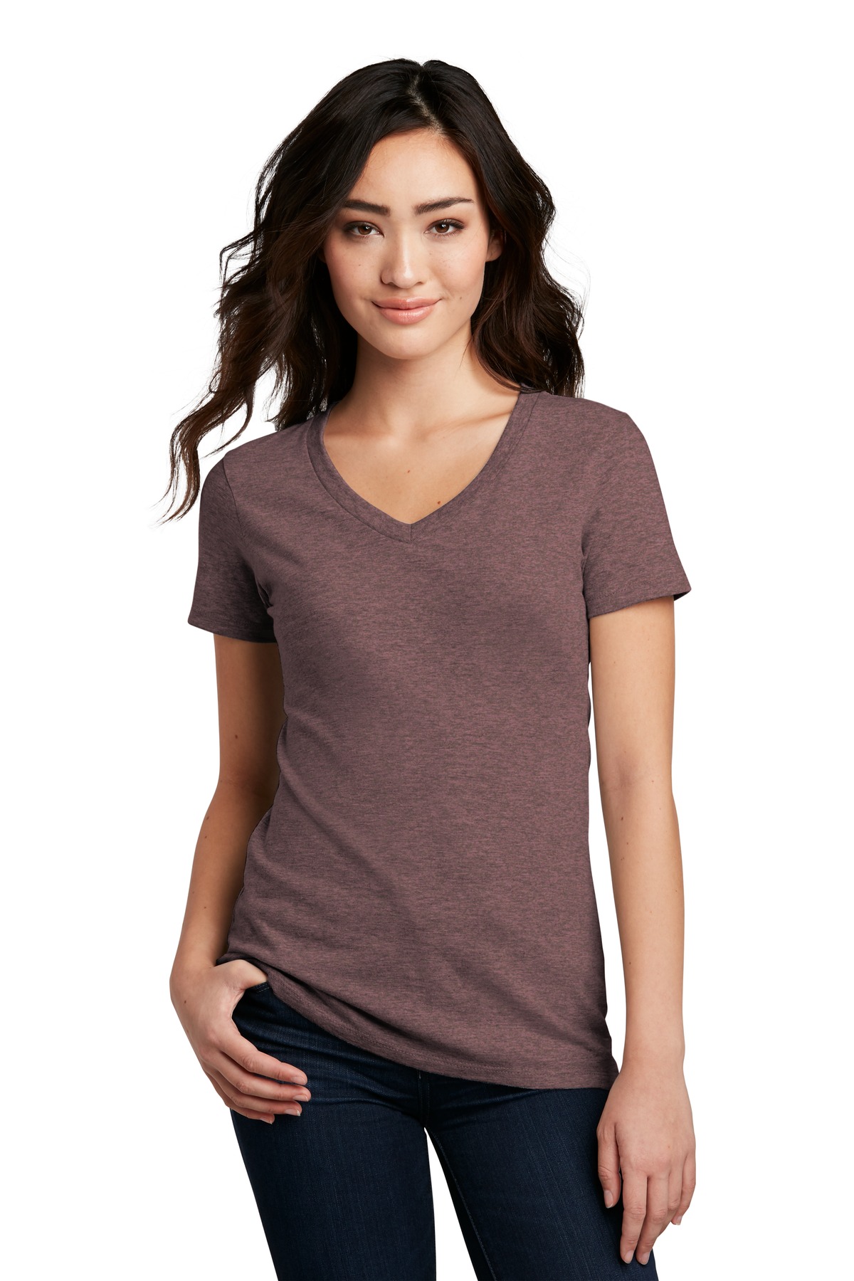 DM1190L District Womens Perfect Blend V-Neck Tee.
