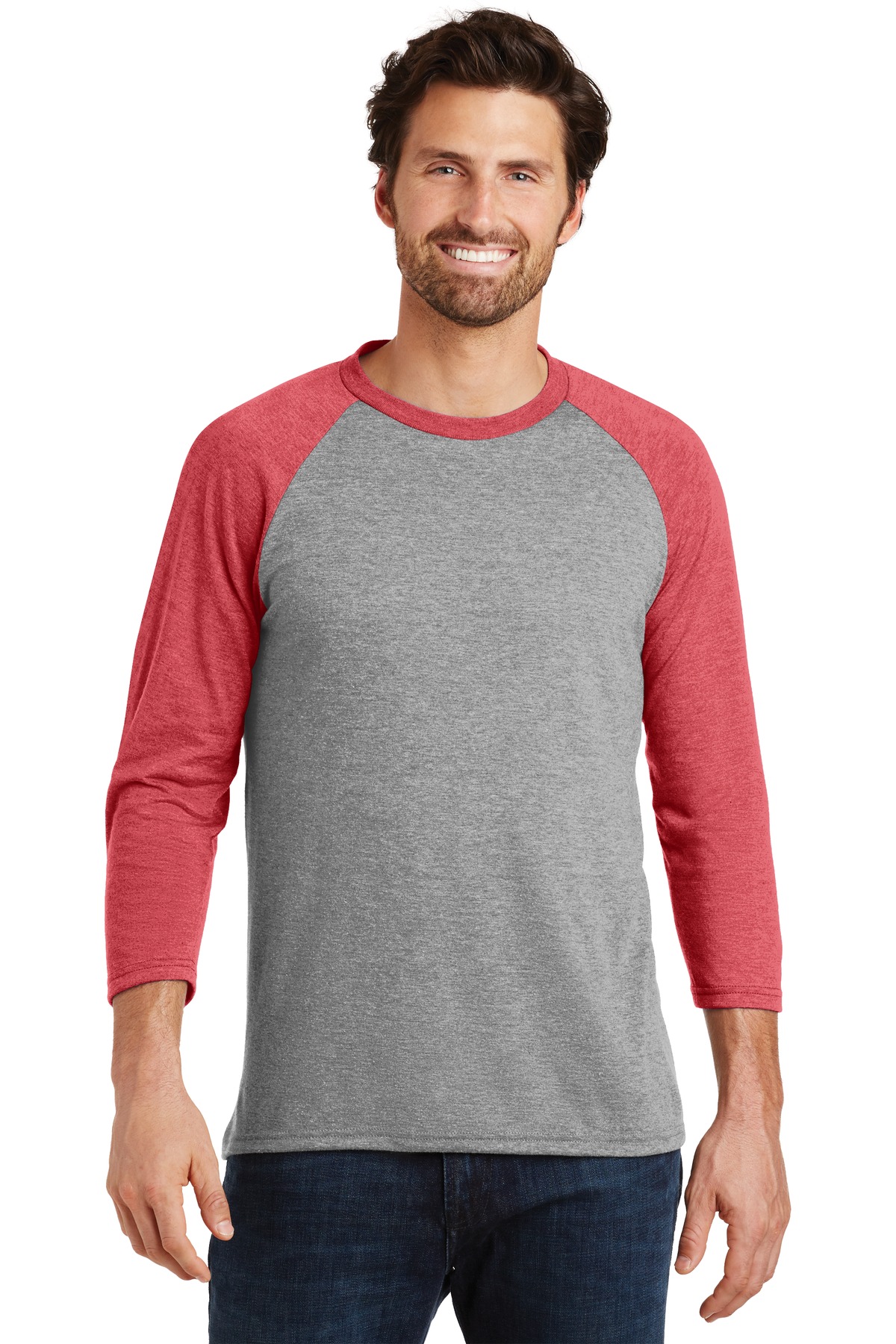 DM136 District Perfect Tri 3/4-Sleeve Raglan. DM136 District Perfect Tri 3/4-Sleeve Raglan.