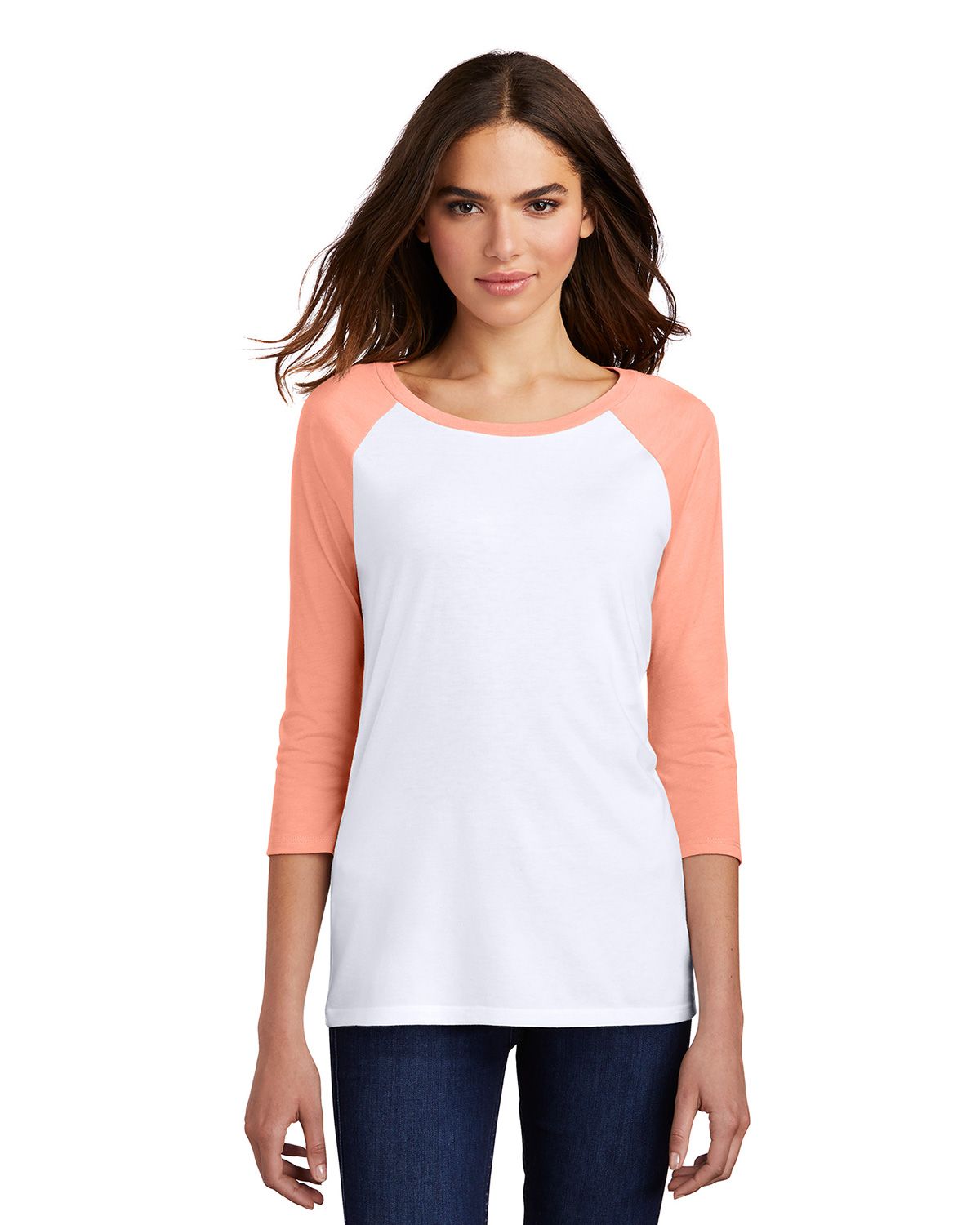 DM136L District Womens Perfect Tri 3/4-Sleeve Raglan. DM136L District Womens Perfect Tri 3/4-Sleeve Raglan.