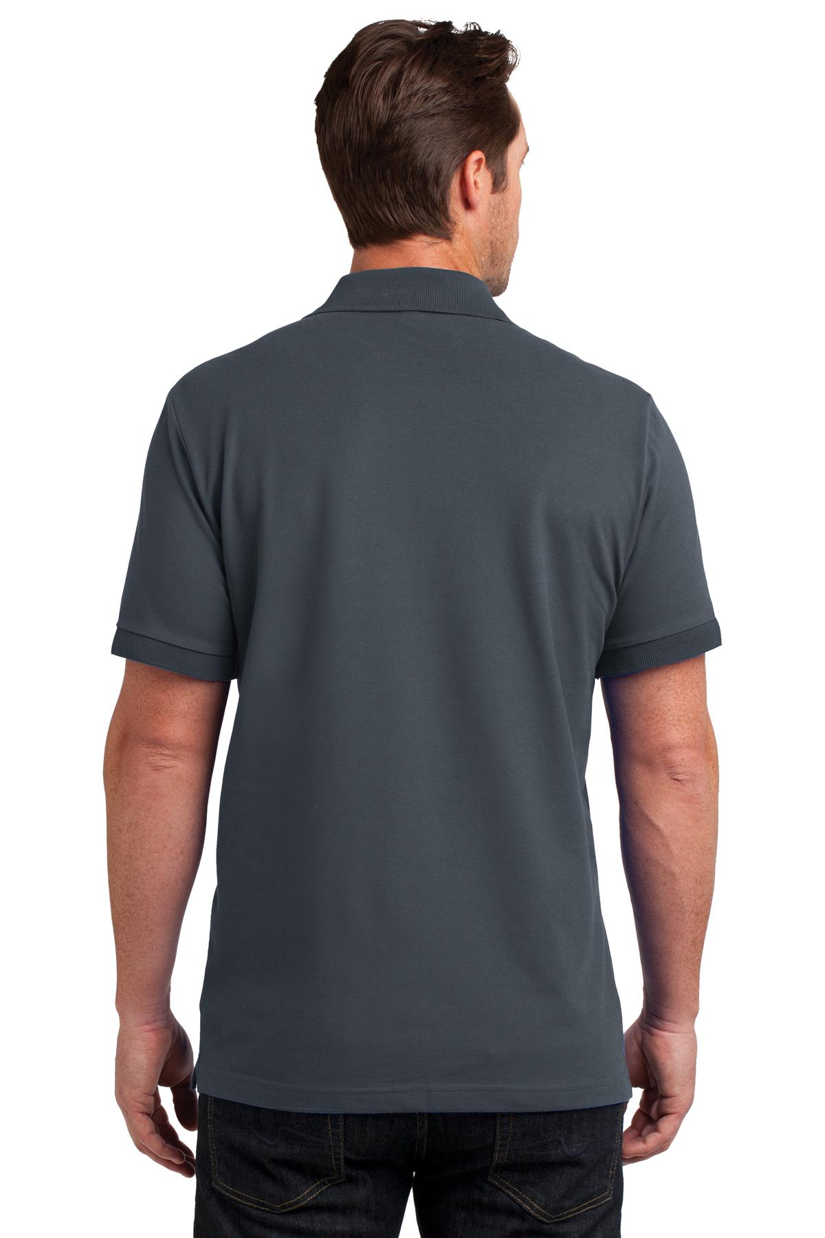 DM325 District Made Mens Stretch Pique Polo. - Back Image