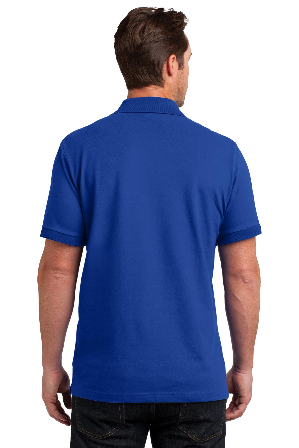 DM325 District Made Mens Stretch Pique Polo. - Back Image