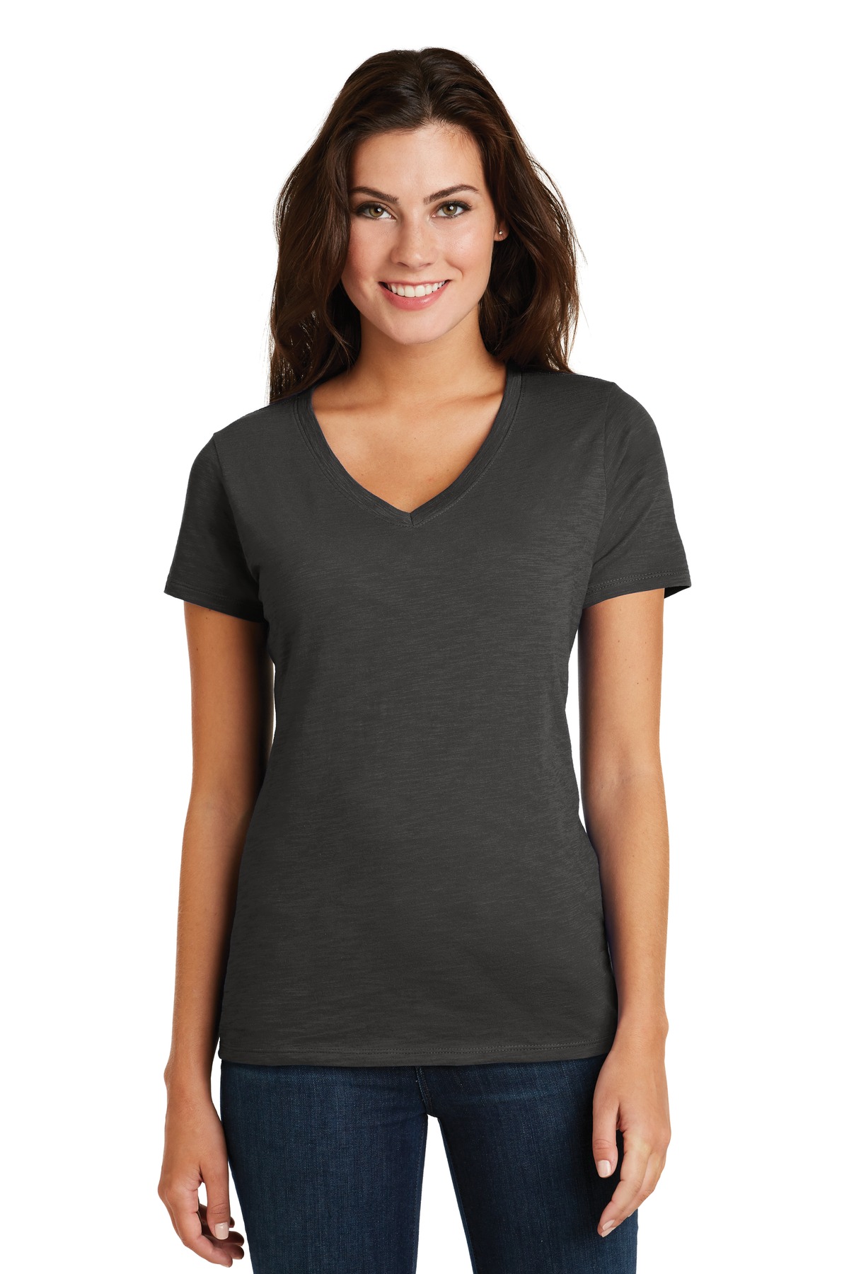 DM3501 District Womens Super Slub V-Neck Tee. Zoom Image