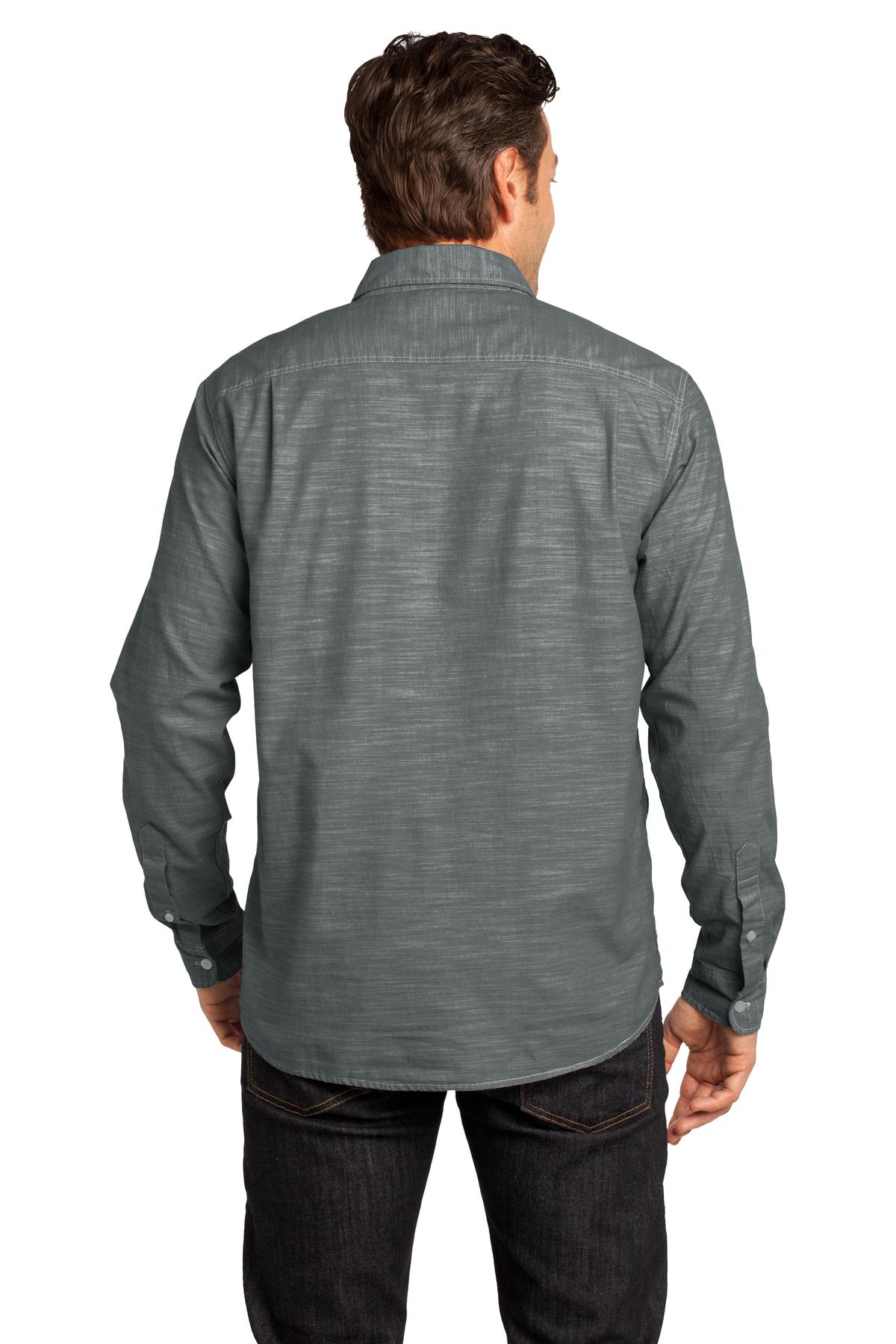 DM3800 District Made - Mens Long Sleeve Washed Woven Shirt. - Back Image