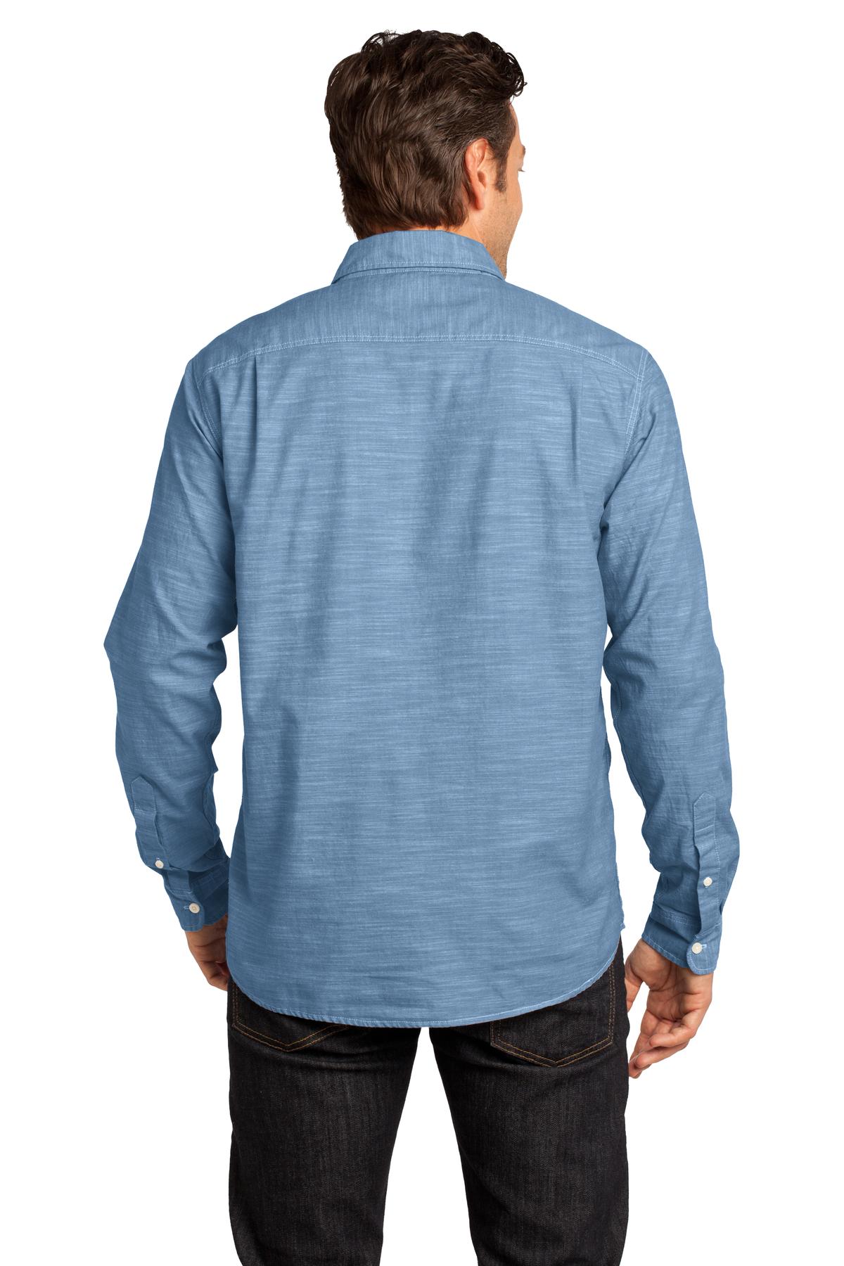 DM3800 District Made - Mens Long Sleeve Washed Woven Shirt. - Back Image