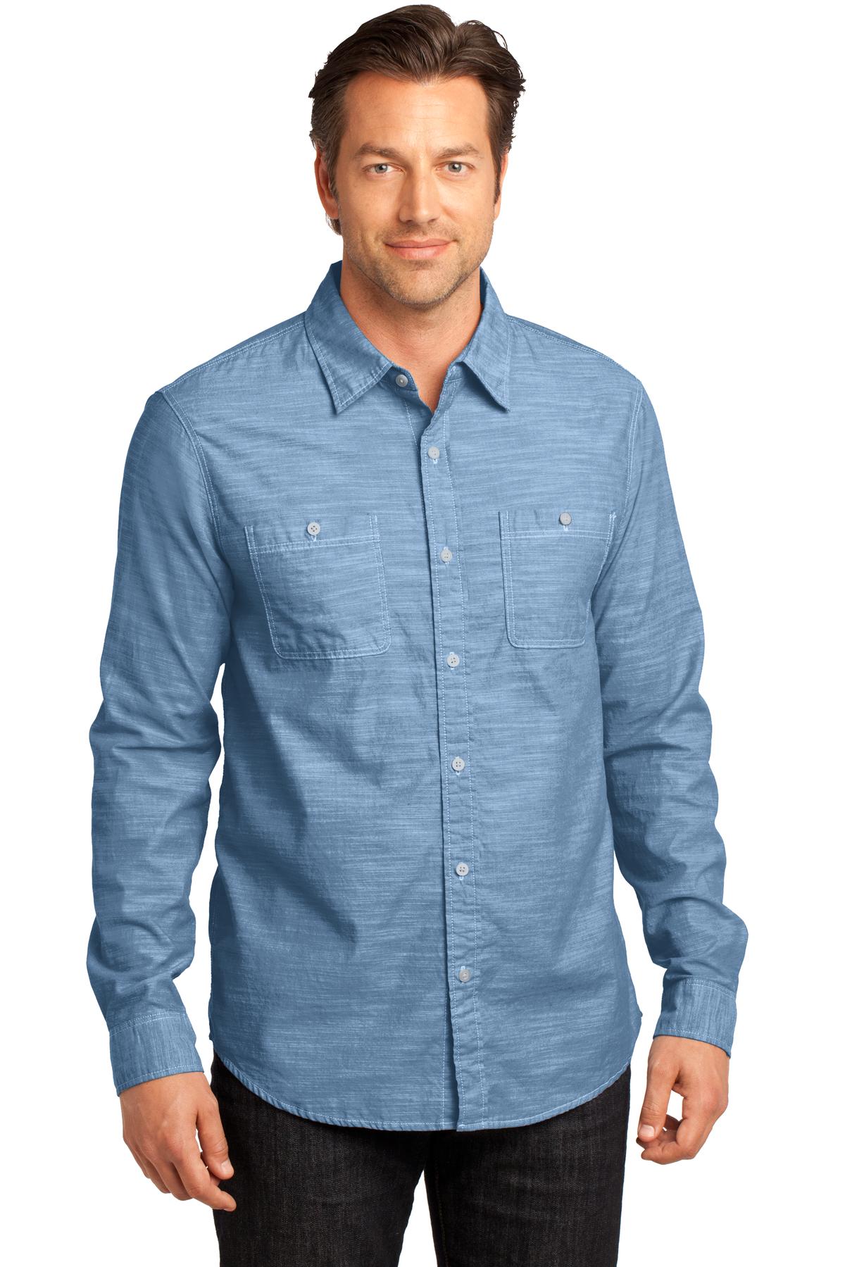 DM3800 District Made - Mens Long Sleeve Washed Woven Shirt. DM3800 District Made - Mens Long Sleeve Washed Woven Shirt.