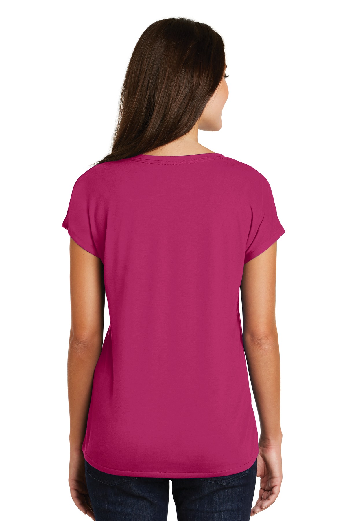 DM412 District Womens Drapey Dolman Tee. - Back Image