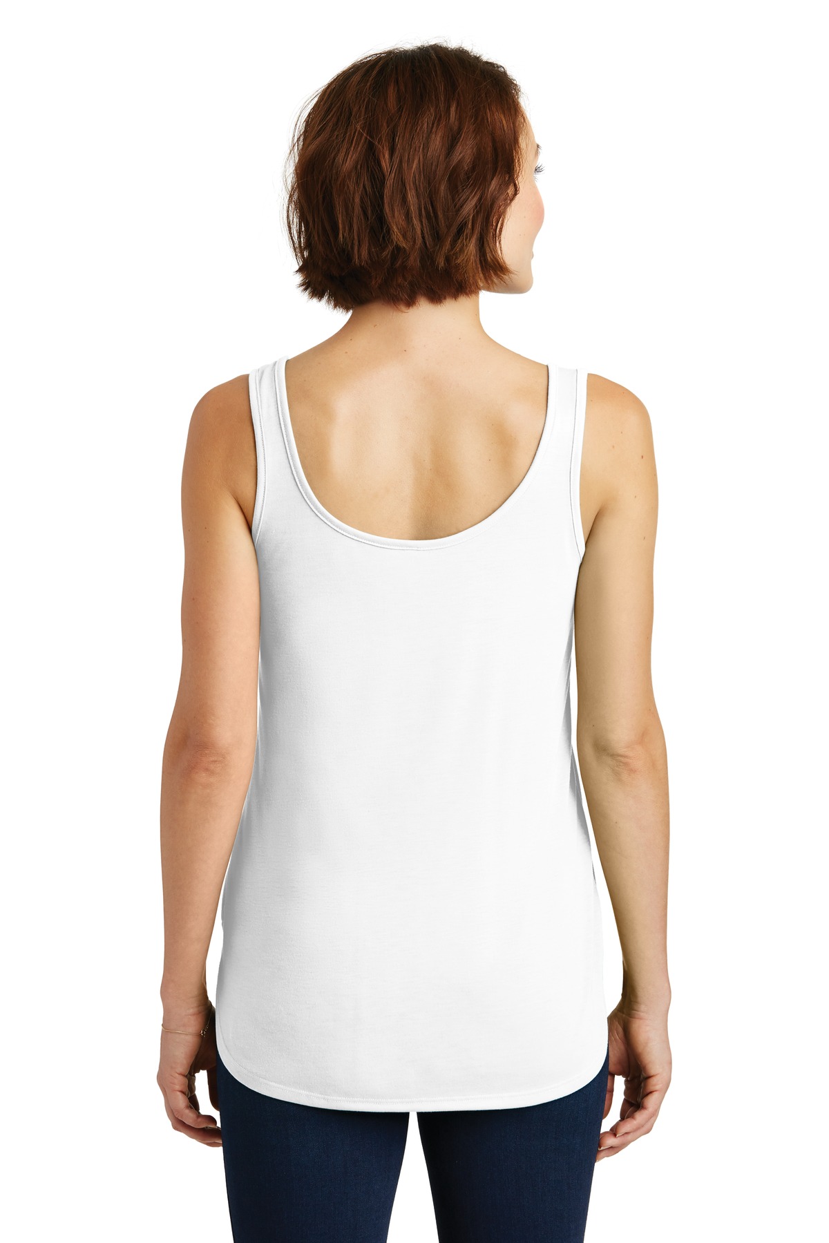 DM414 District Womens Drapey Tank. - Back Image