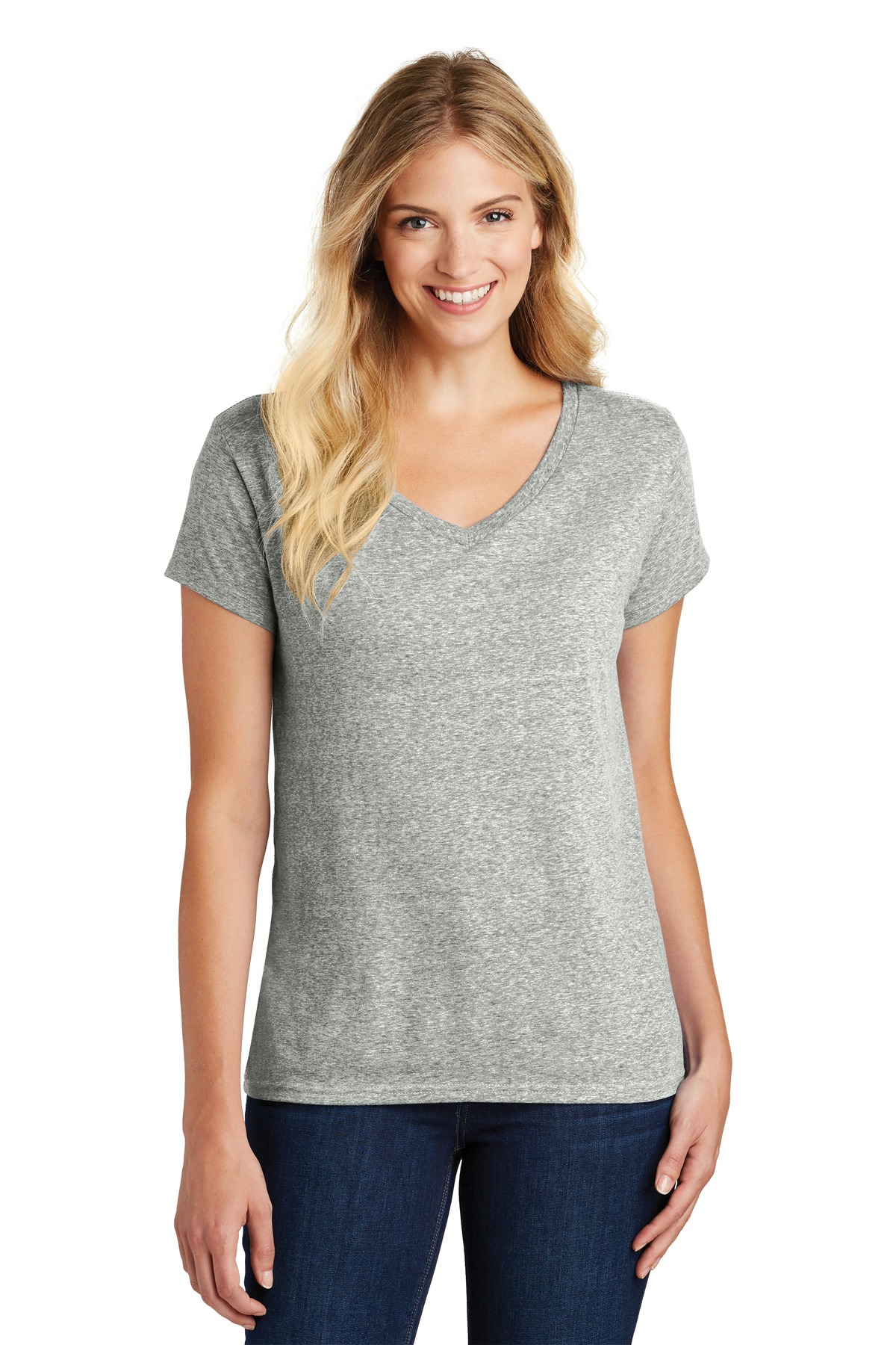 DM465A District Womens Astro V-Neck Tee.