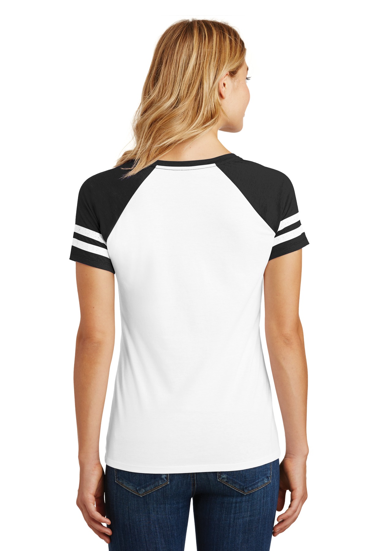 DM476 District Womens Game V-Neck Tee - Back Image