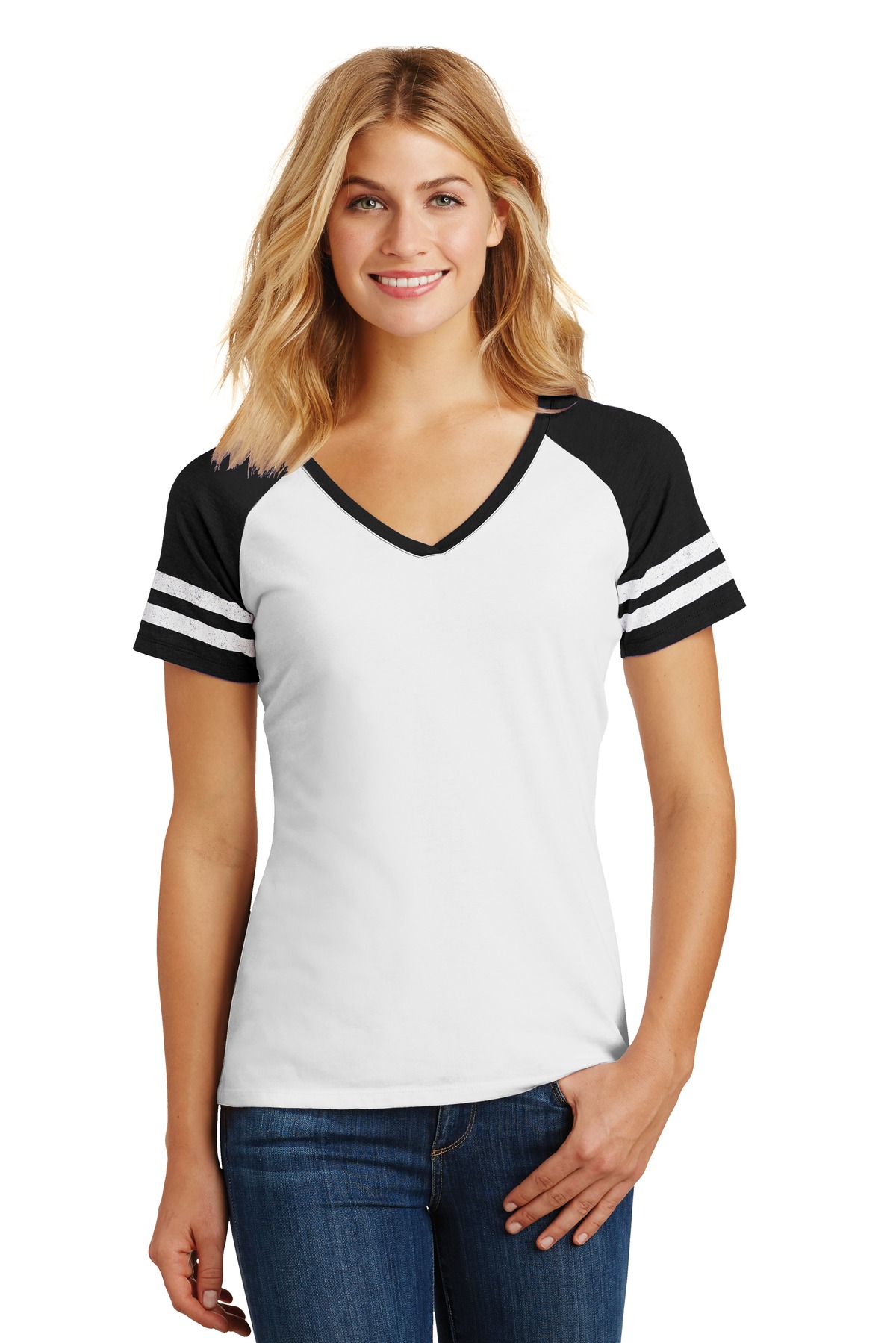 DM476 District Womens Game V-Neck Tee