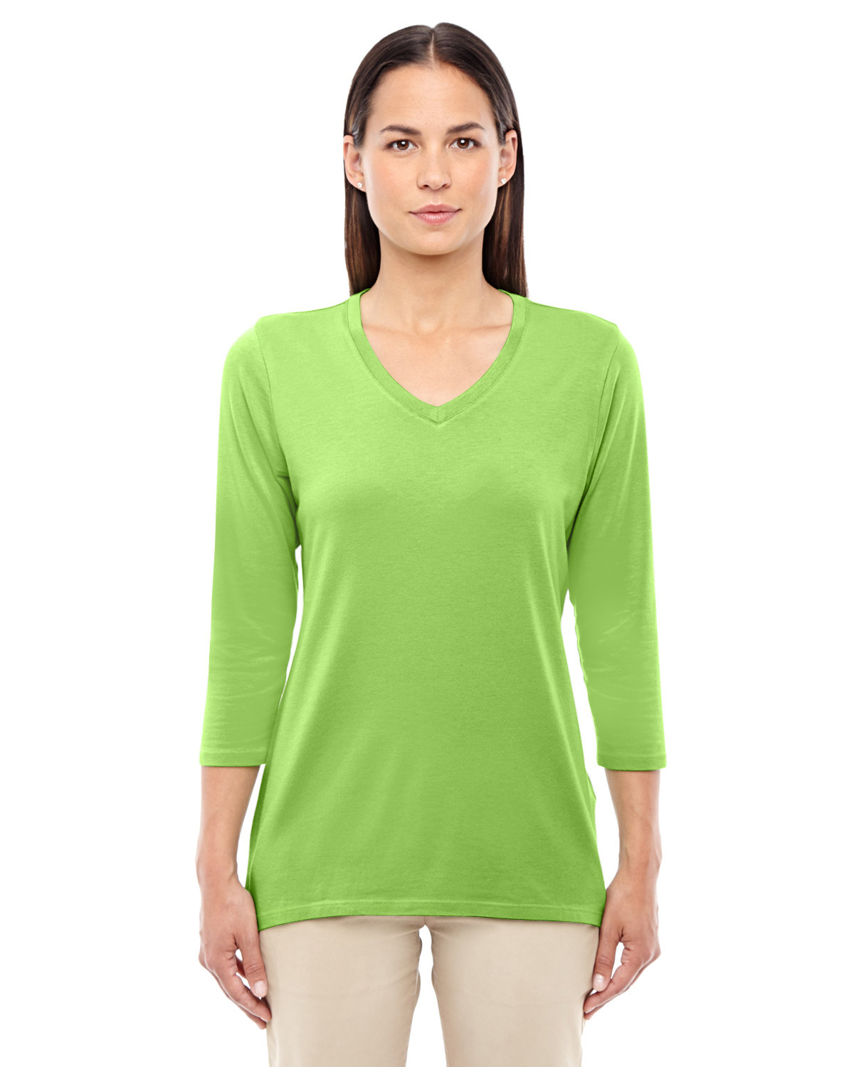 DP184W Devon & Jones Ladies Perfect Fit Bracelet-Length V-Neck Top
