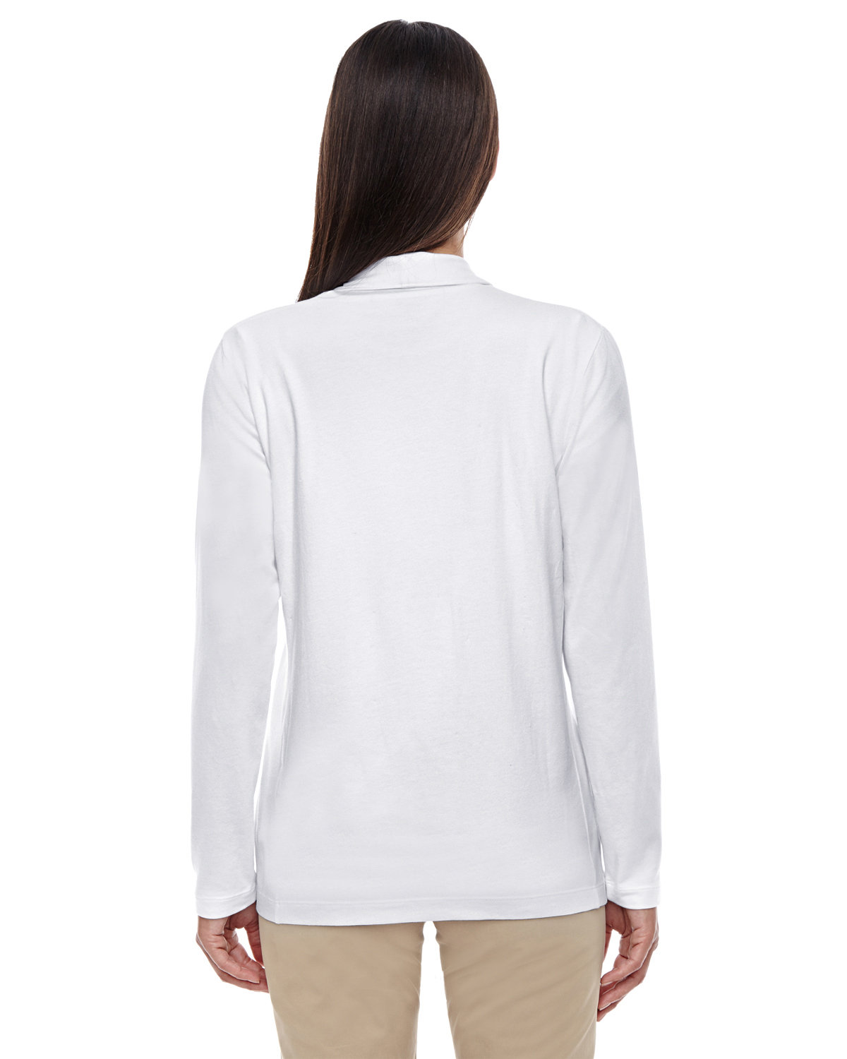 DP462W Devon & Jones Ladies Perfect Fit Shawl Collar Cardigan - Back Image