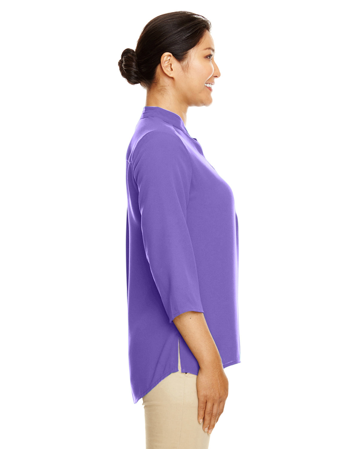 DP611W Devon & Jones Ladies Perfect Fit 3/4-Sleeve Crepe Tunic - Siide Image